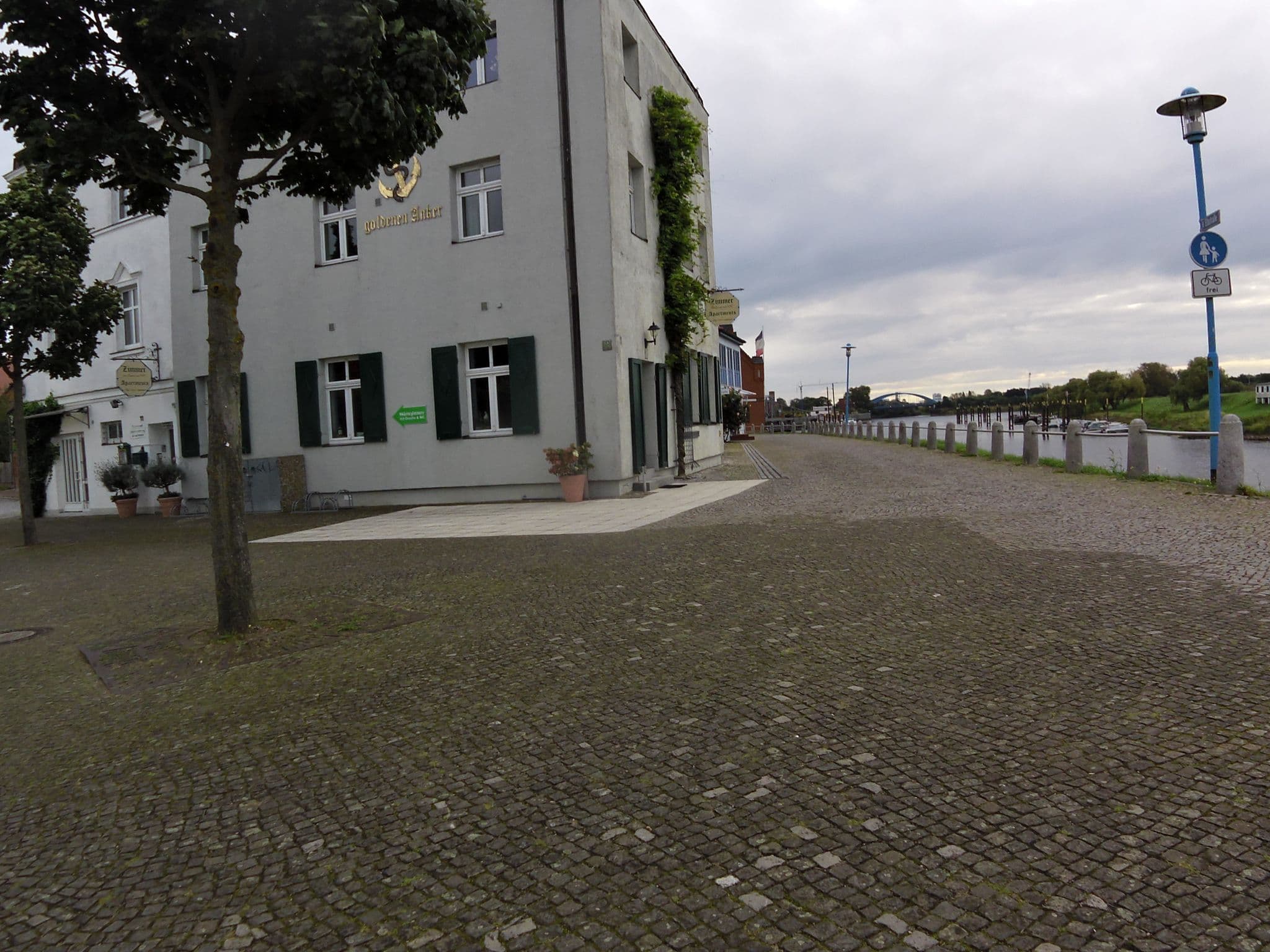 Street view near Pension Goldener Anker, Wittenberge — © zoegglmeyr (CC BY-SA · Mapillary)