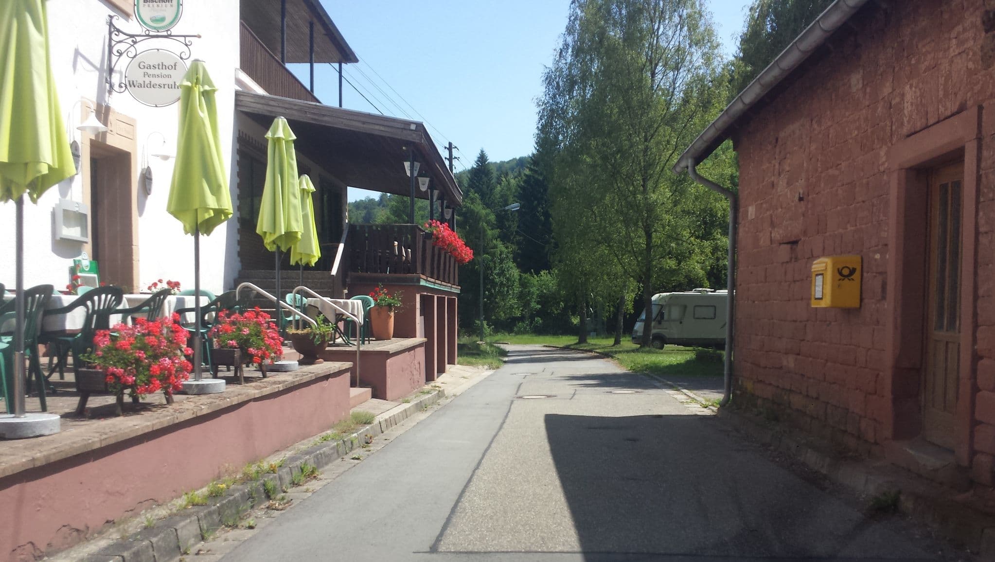 Street view near Gasthaus Pension Waldesruhe, Trippstadt — © wegavision (CC BY-SA · Mapillary)