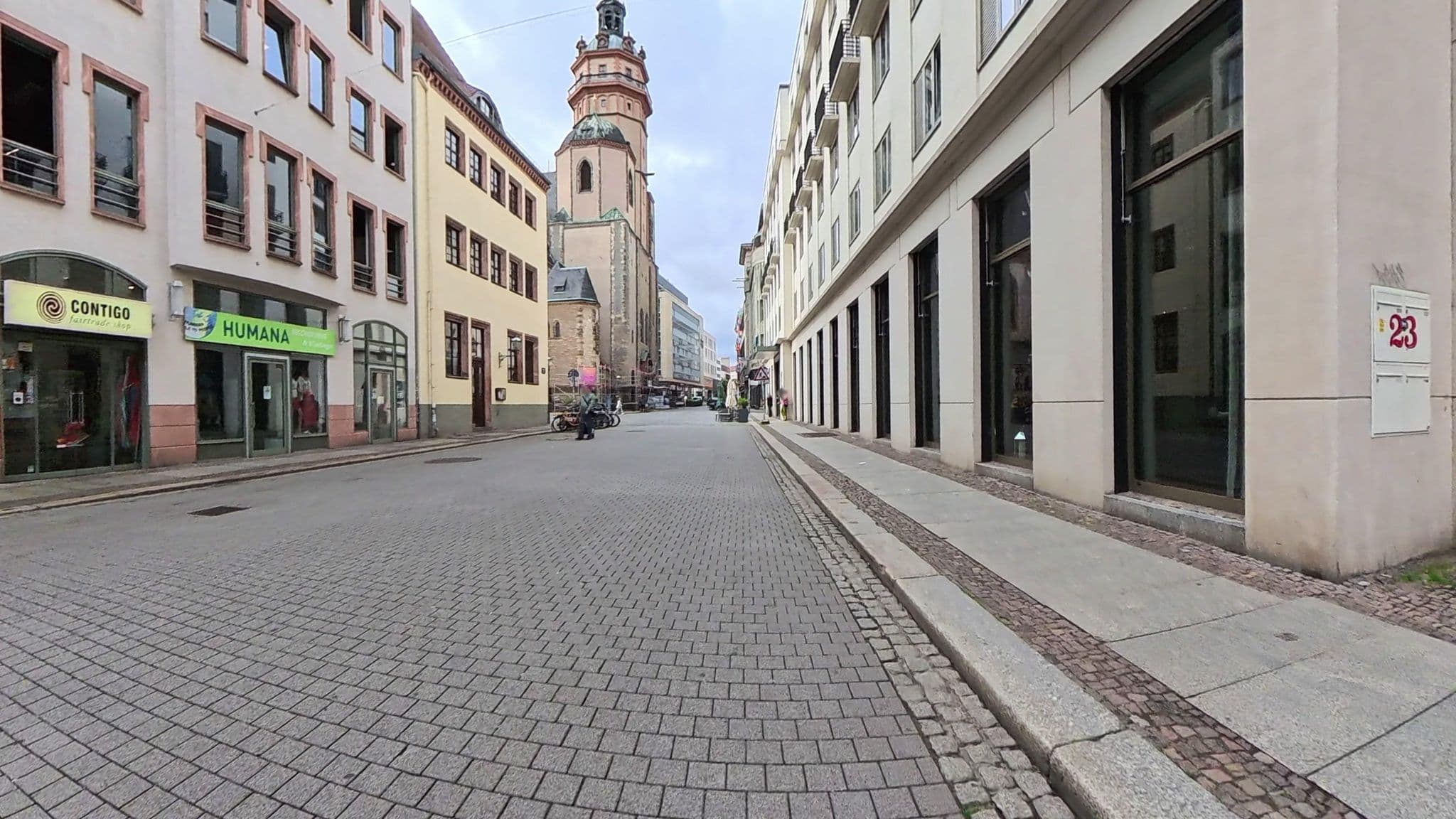 Street view near Motel One Leipzig-Nikolaikirche, Leipzig — © AR88 (CC BY-SA · Mapillary)