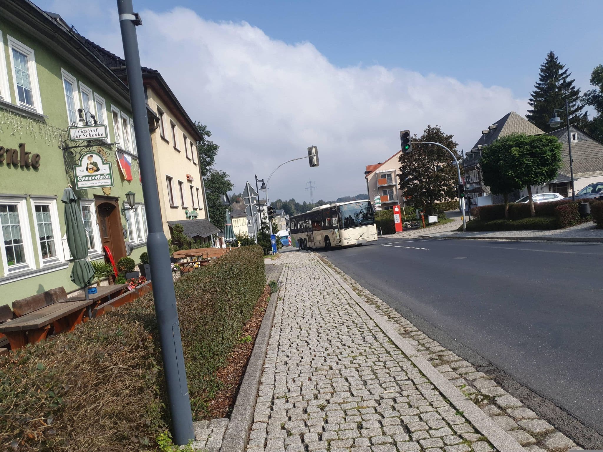 Street view near Gasthof & Pension zur Schenke, Oberweißbach — © bernd_niemann (CC BY-SA · Mapillary)