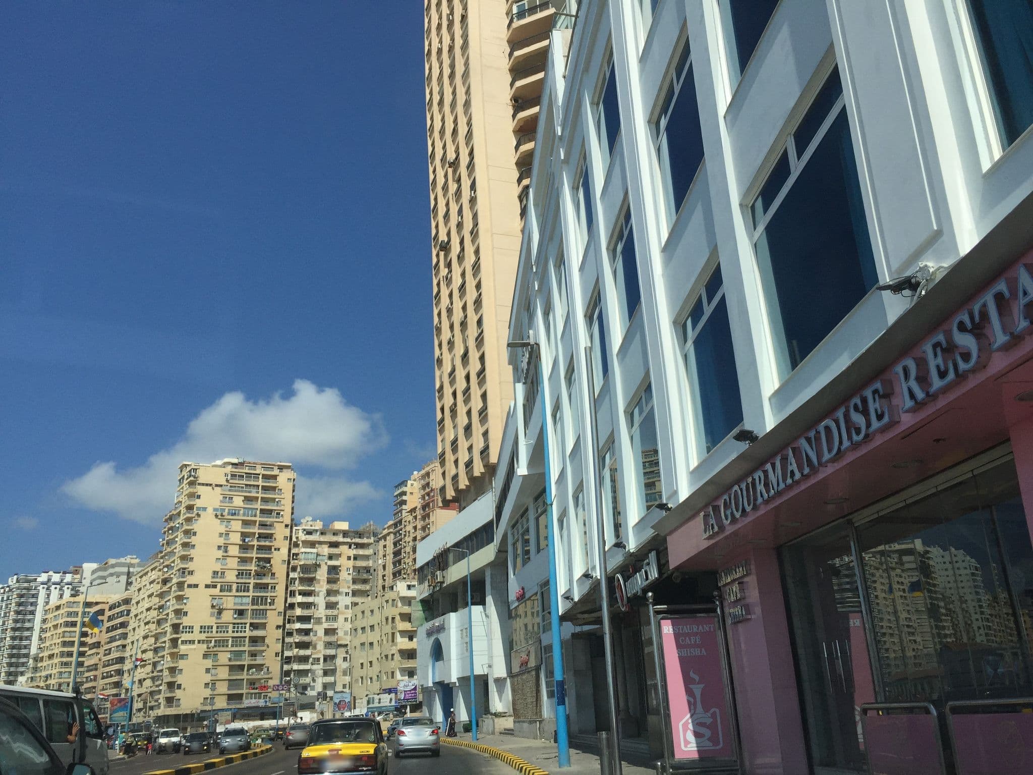Street view near Hilton Alexandria Corniche, Abū Qīr — © galilu (CC BY-SA · Mapillary)