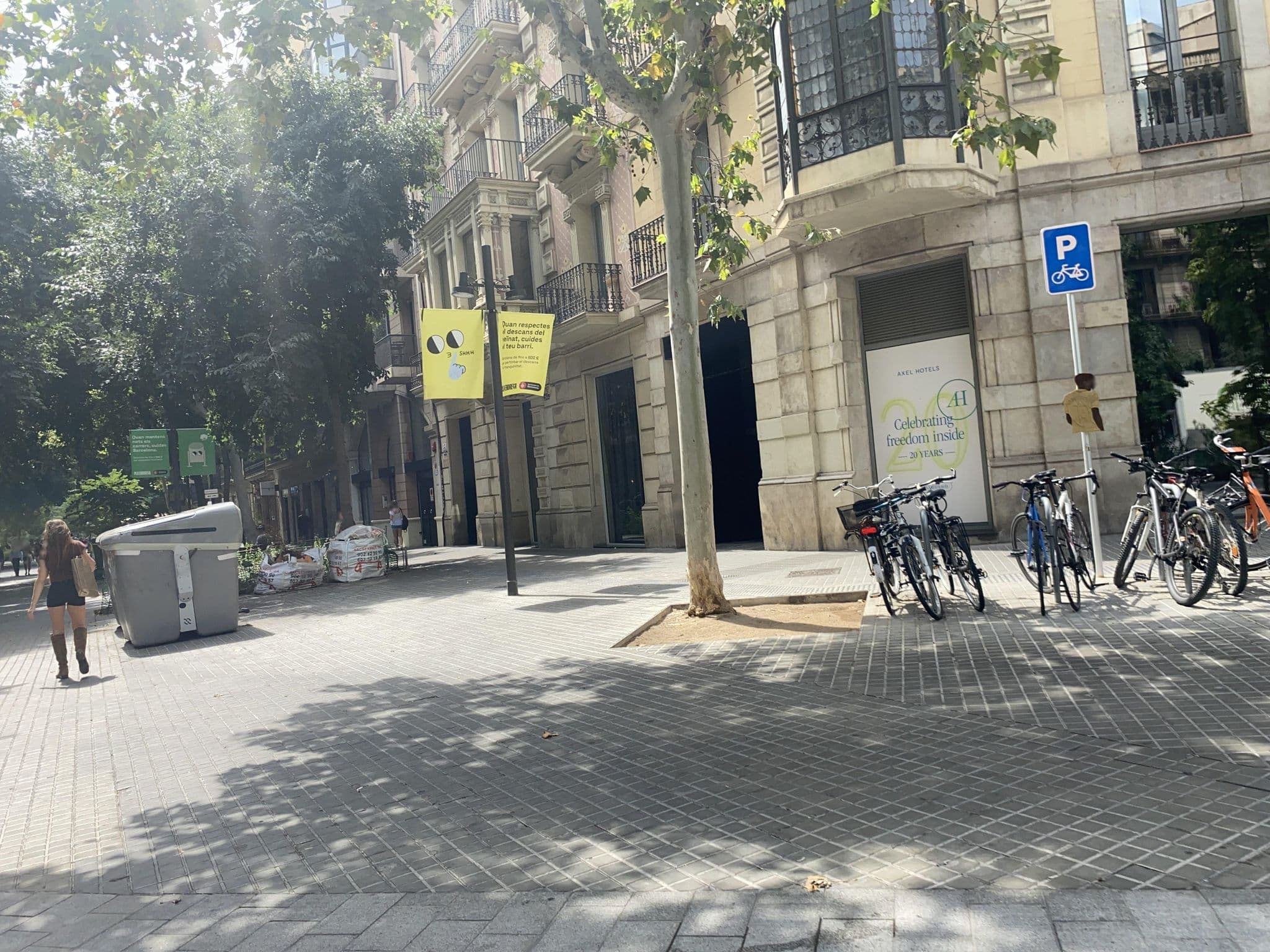 Street view near AXEL Hotel, Barcelona — © cyclestreets (CC BY-SA · Mapillary)