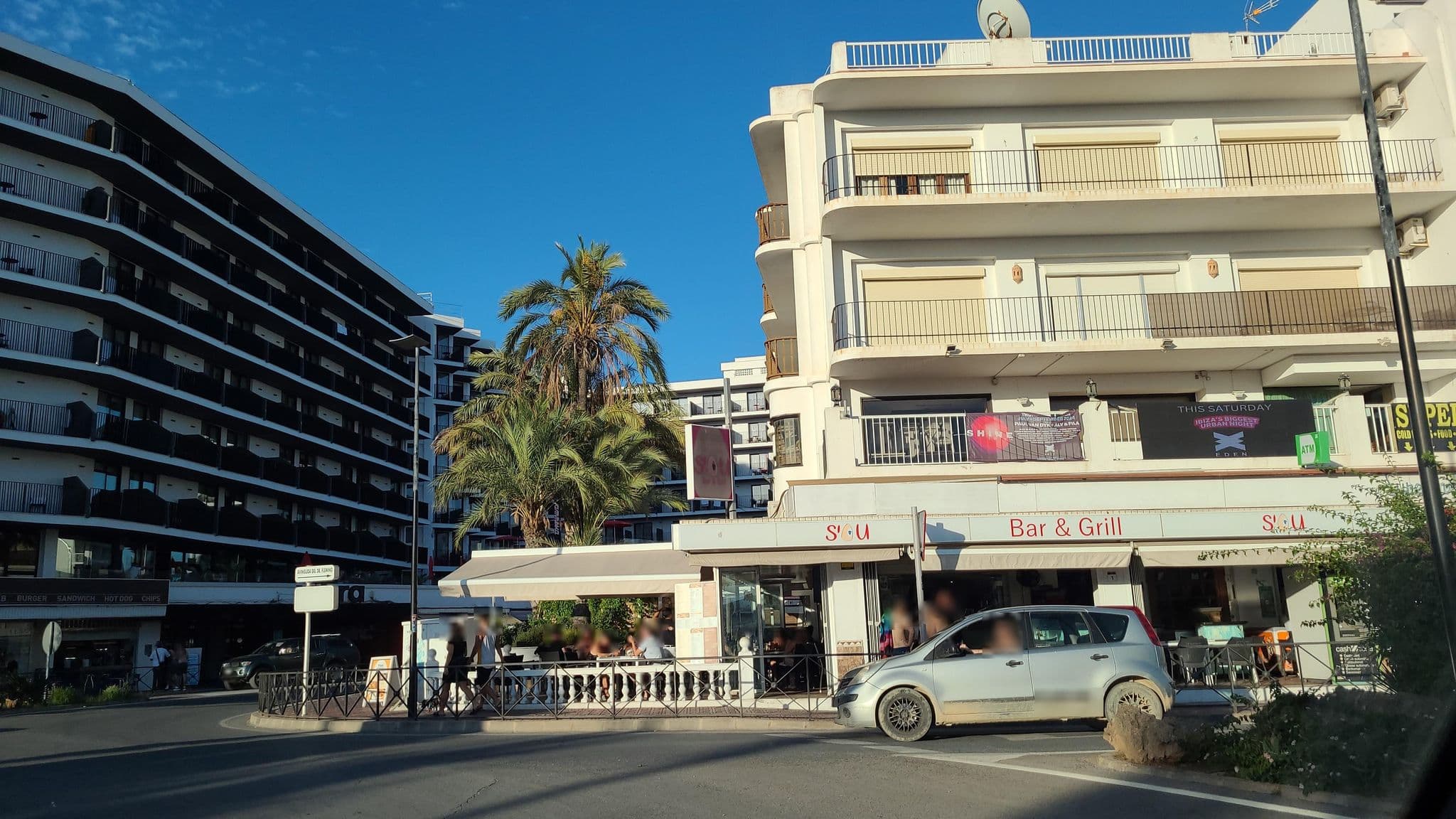 Street view near The White Apartments, Sant Antoni de Portmany