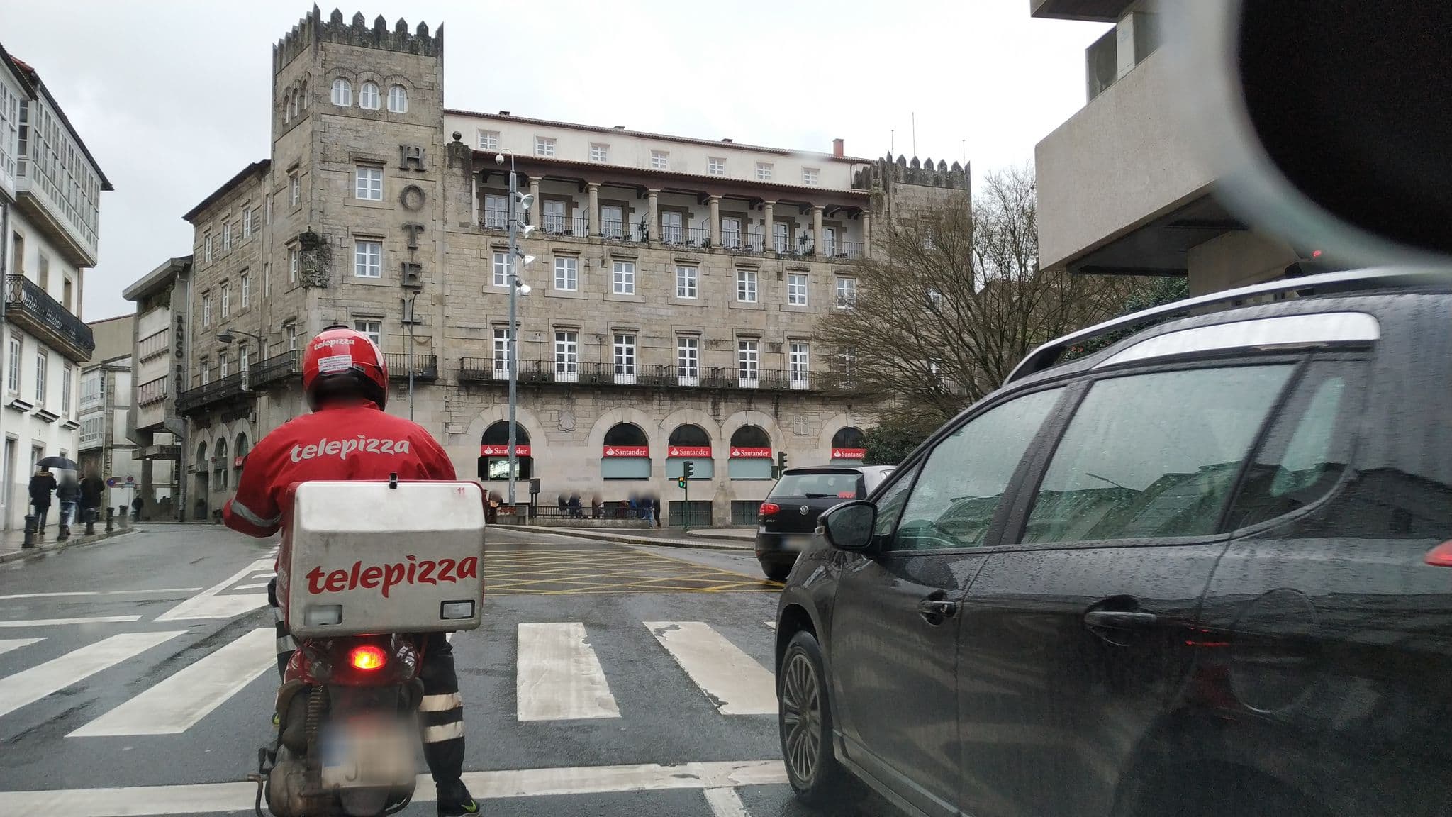 Street view near Hostal Mapoula, Santiago de Compostela