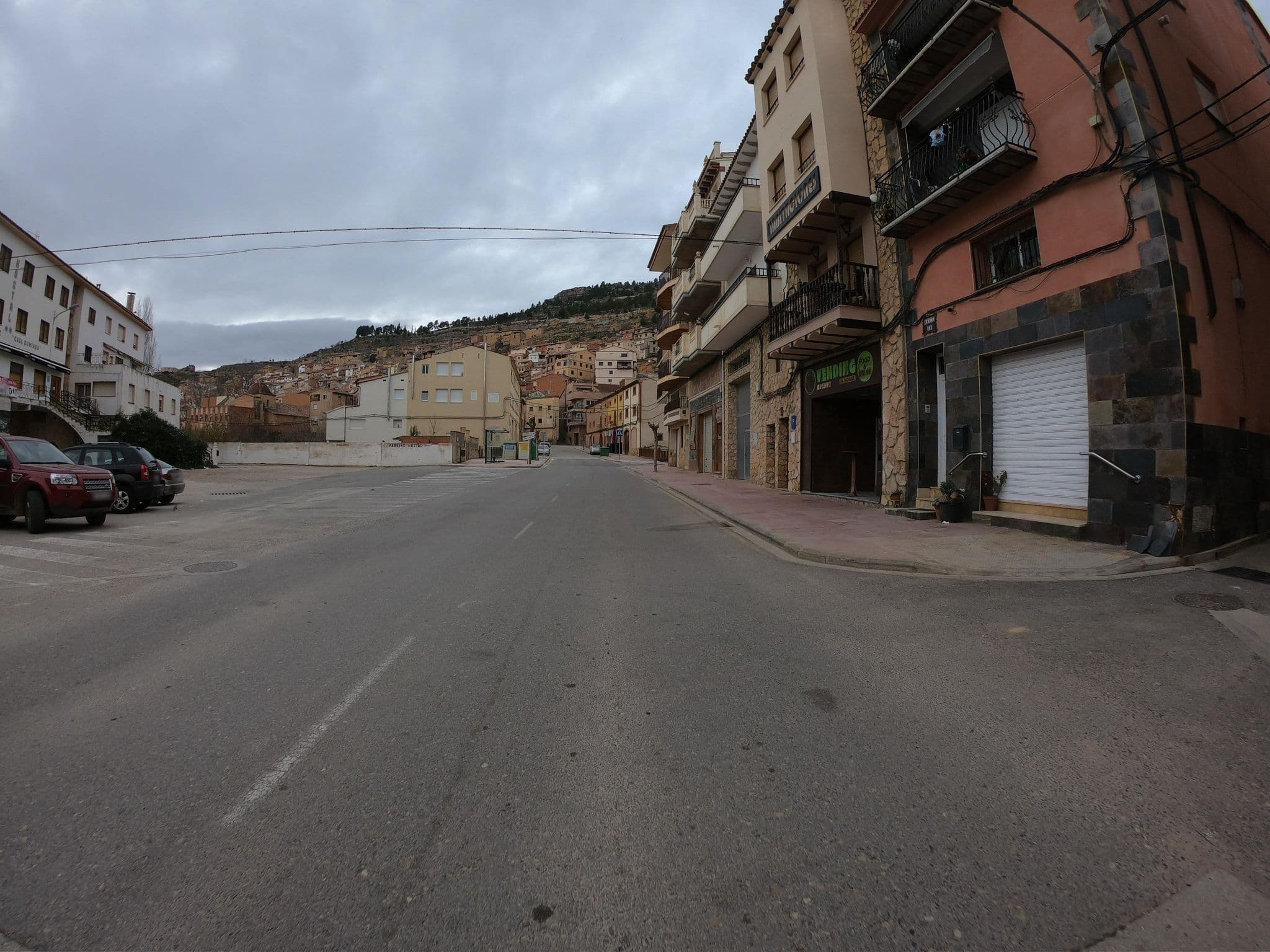 Street view near Hostal Casa Domingo, Ademuz — © joostjakob (CC BY-SA · Mapillary)