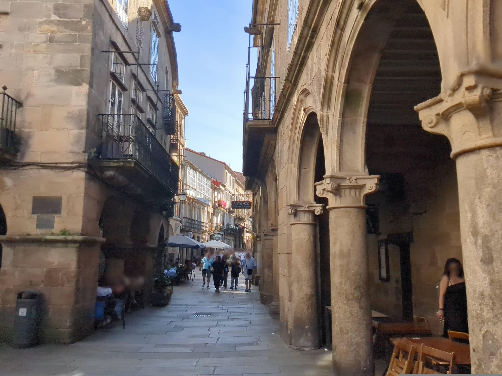 Street view near Hostal Airas Nunes, Santiago de Compostela