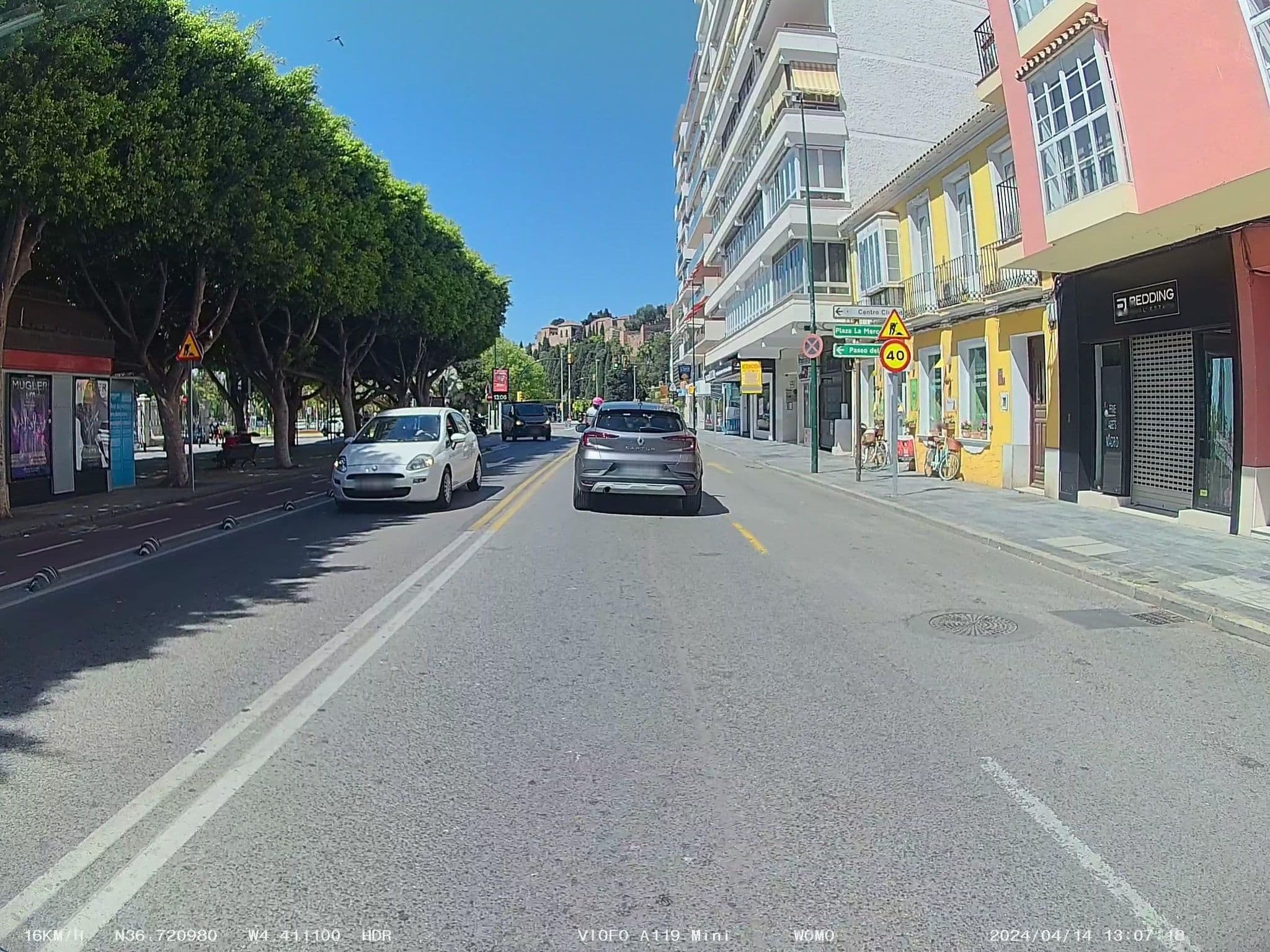 Street view near Hotel Eliseos, Málaga