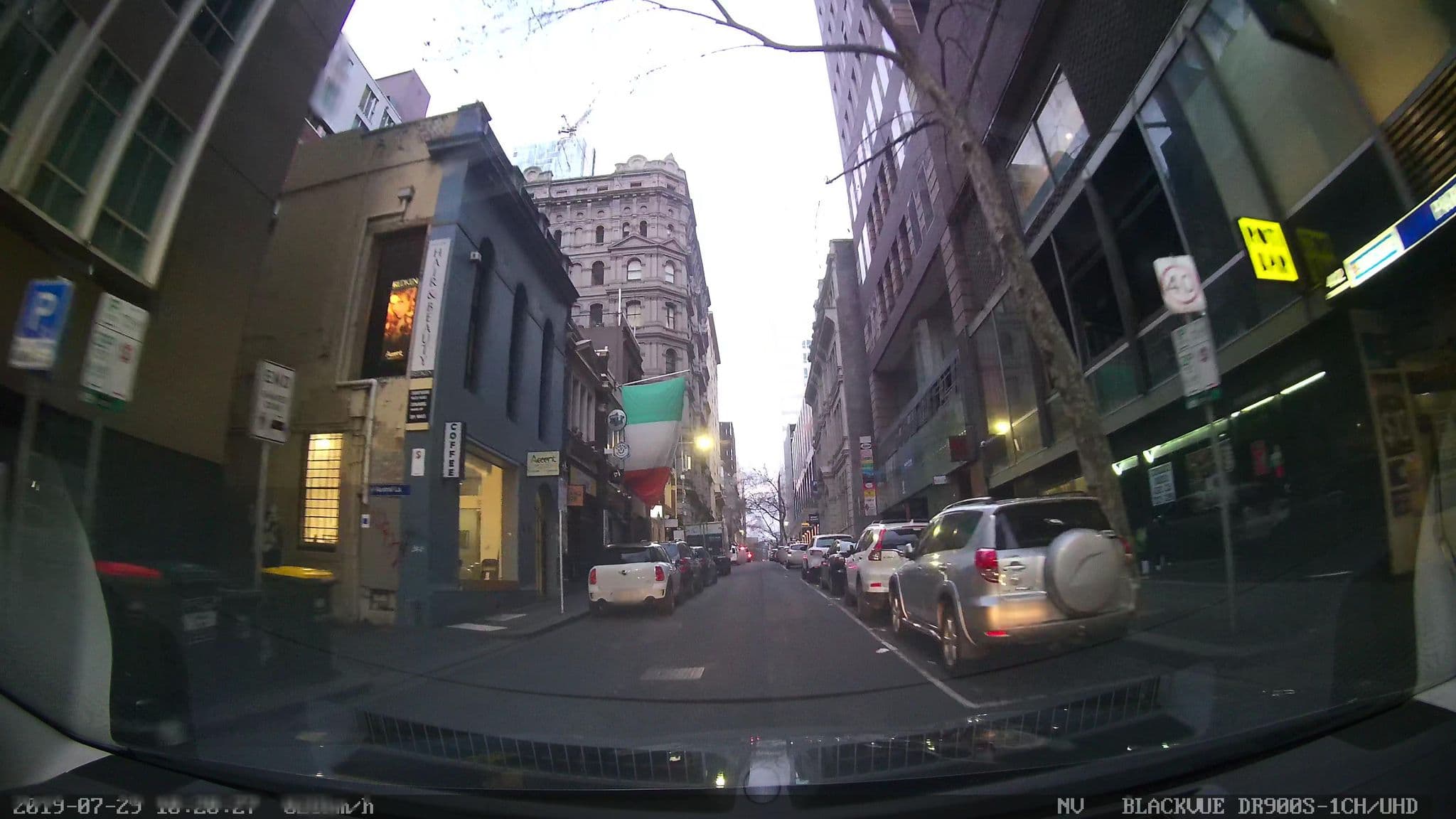 Street view near Citiclub Hotel, Melbourne — © skillsy (CC BY-SA · Mapillary)