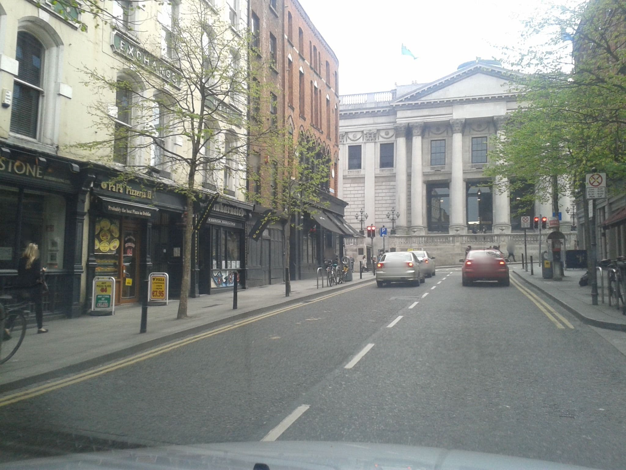 Street view near Royal Exchange Hotel, Dublin — © debigc (CC BY-SA · Mapillary)