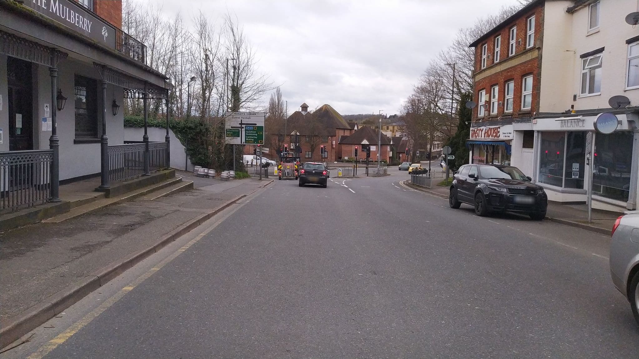 Street view near The Mulberry, Farnham — © noid (CC BY-SA · Mapillary)