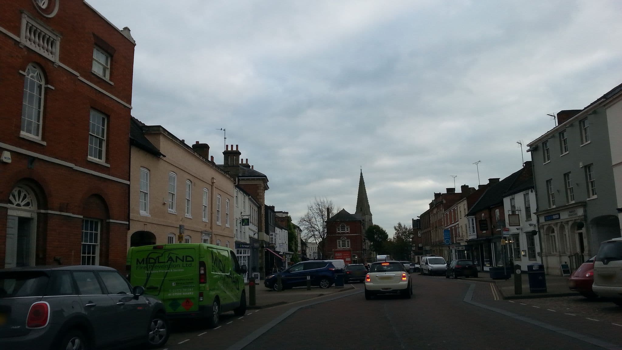 Street view near The Angel Hotel, Market Harborough — © adam2 (CC BY-SA · Mapillary)