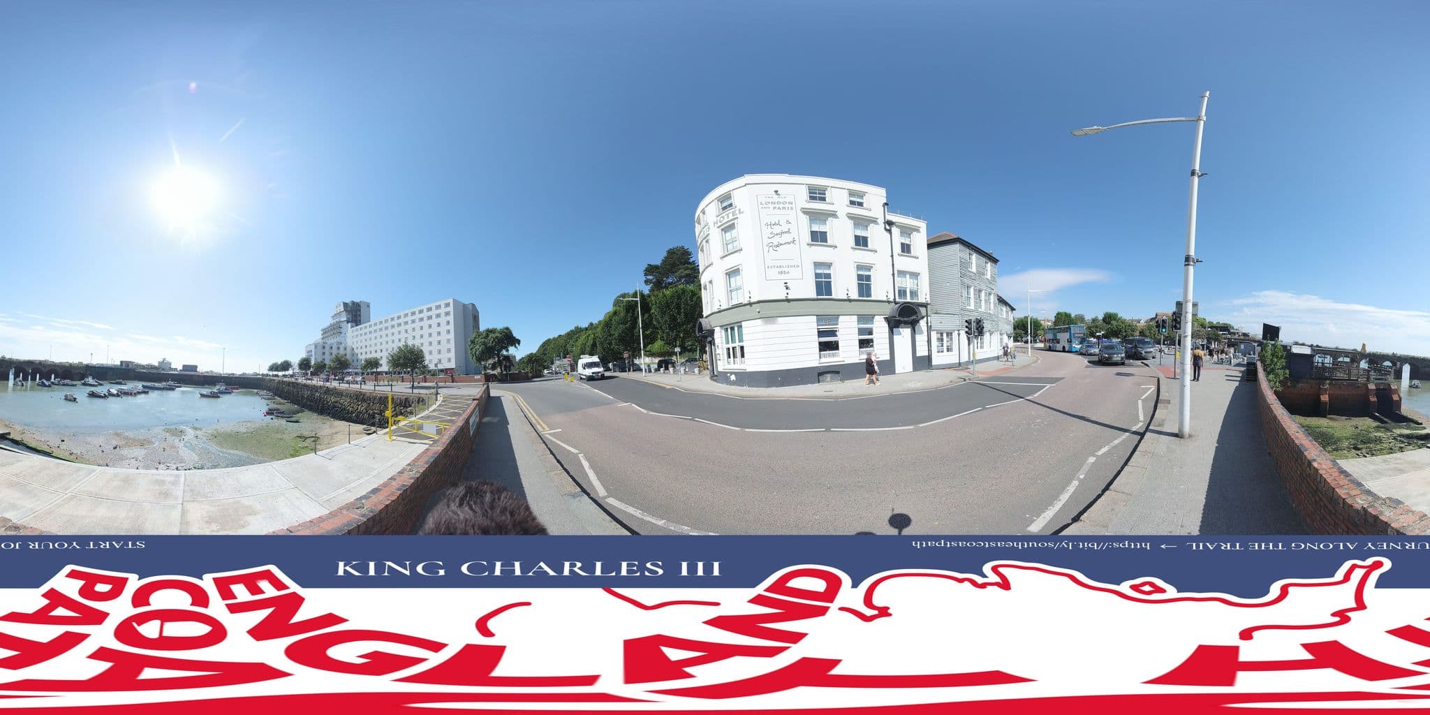 Street view near The London & Paris, Folkestone — © EnglandCoastPath (CC BY-SA · Mapillary)