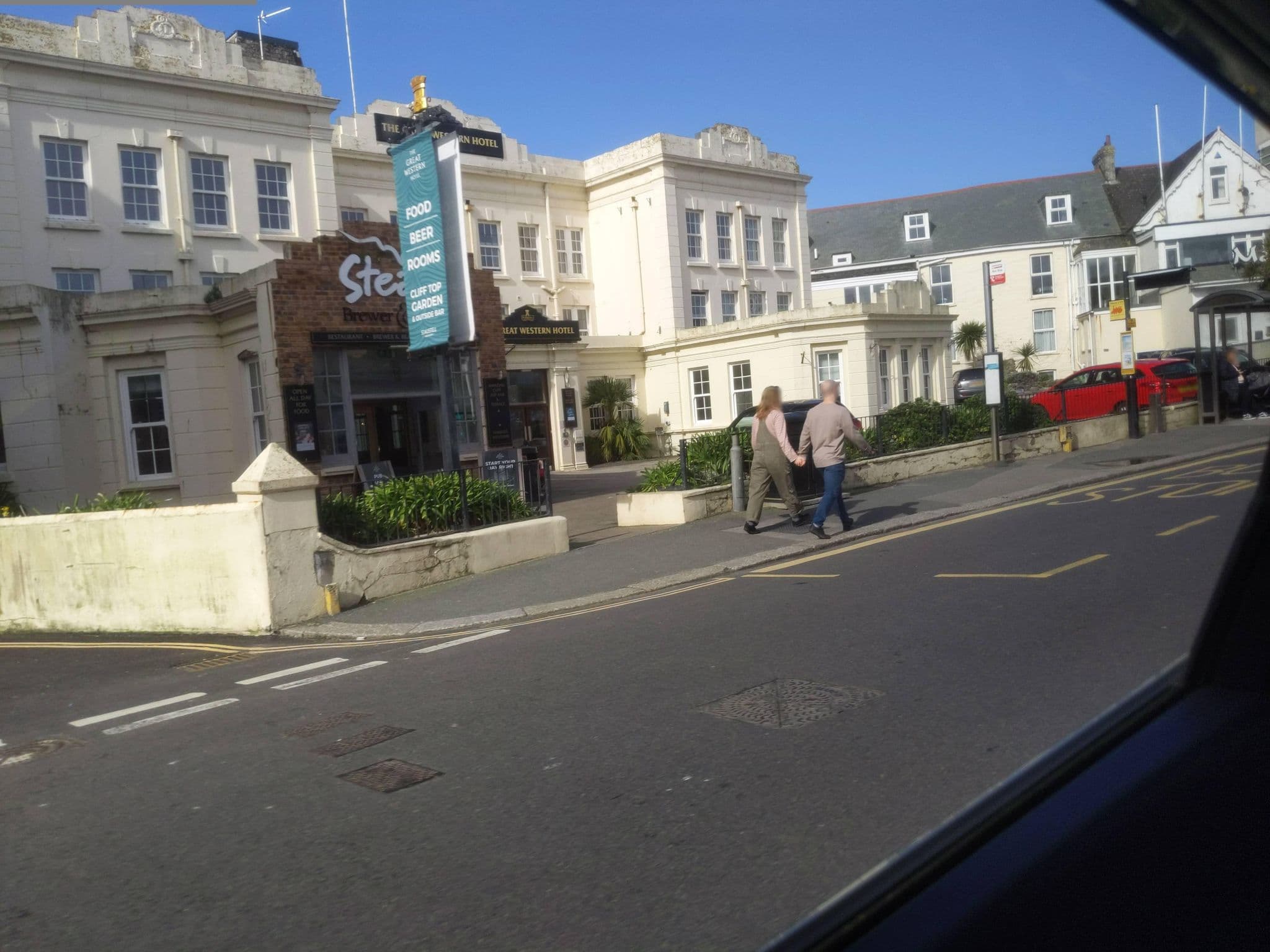 Street view near Great Western Hotel, Newquay