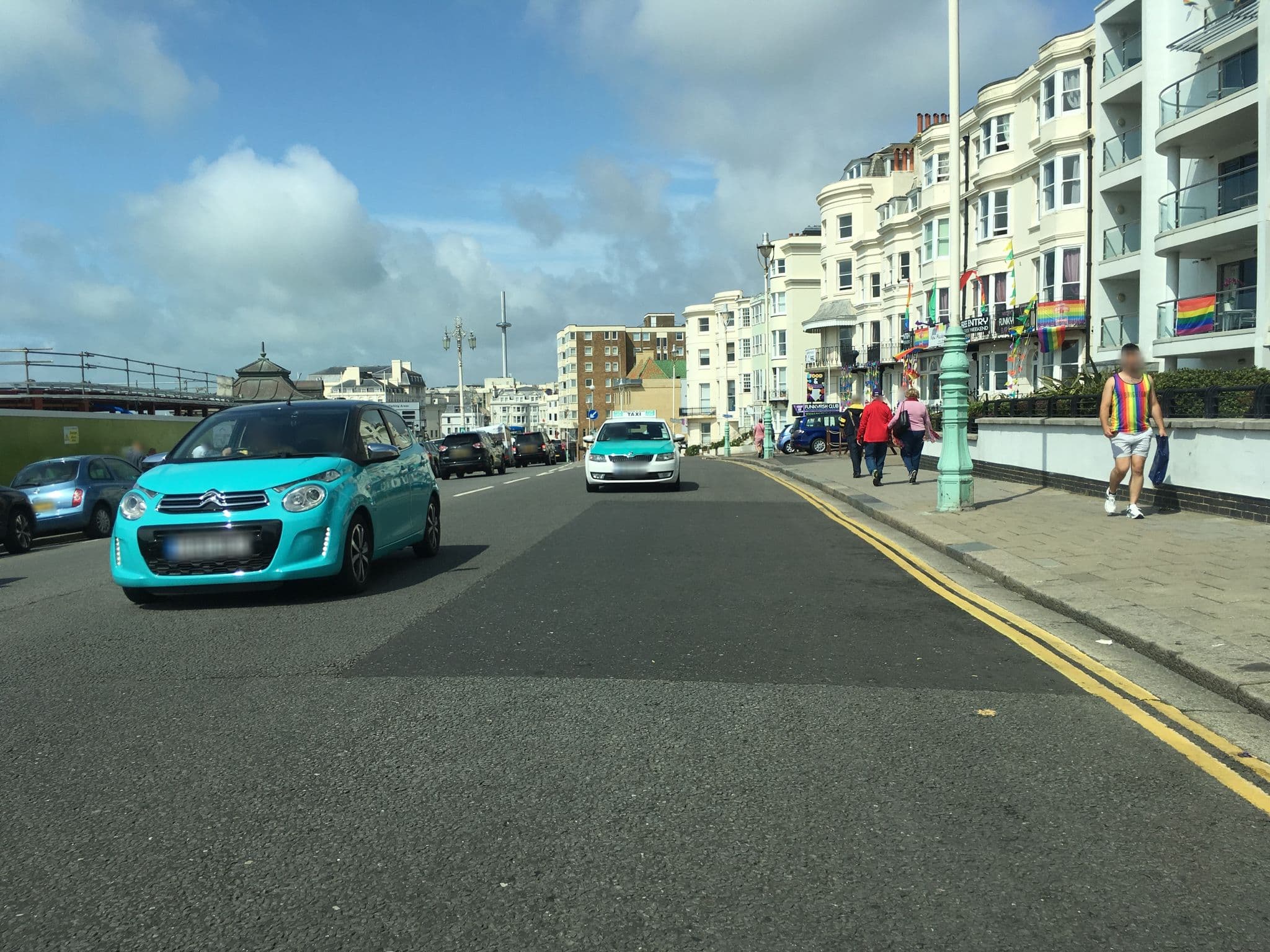 Street view near Legends Hotel, Brighton