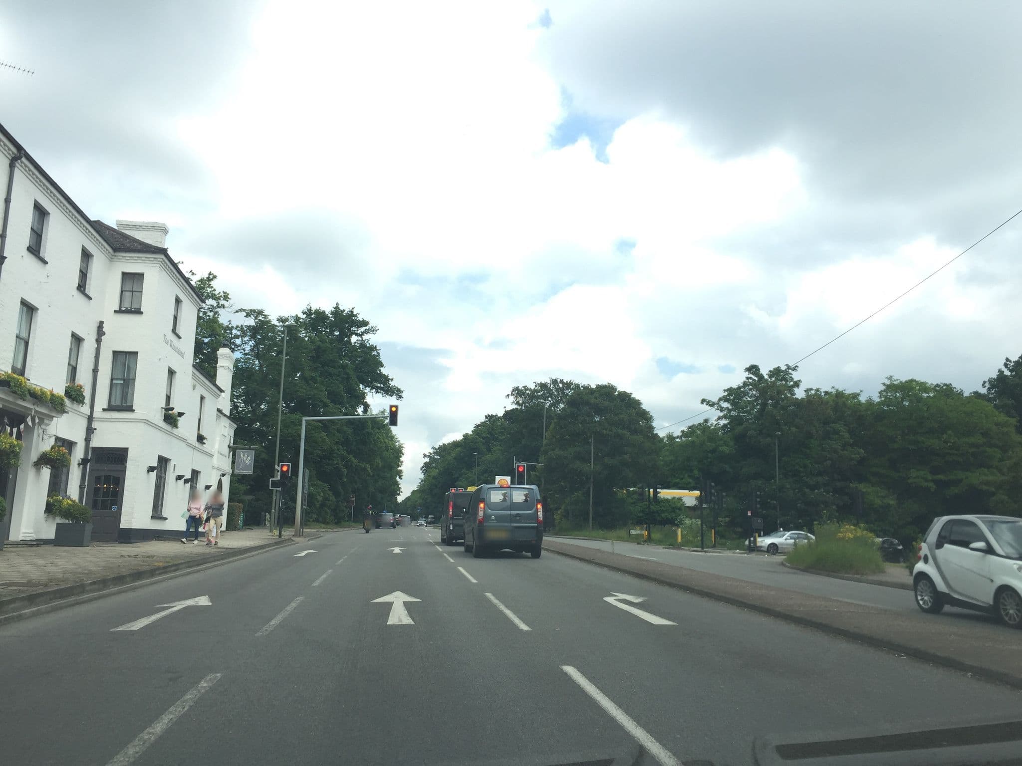 Street view near Wheatsheaf Hotel, Virginia Water — © essexboy (CC BY-SA · Mapillary)