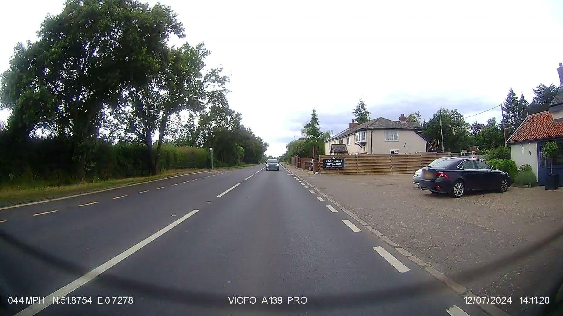 Street view near Kings Arms, Marks Tey — © IpswichEdits (CC BY-SA · Mapillary)