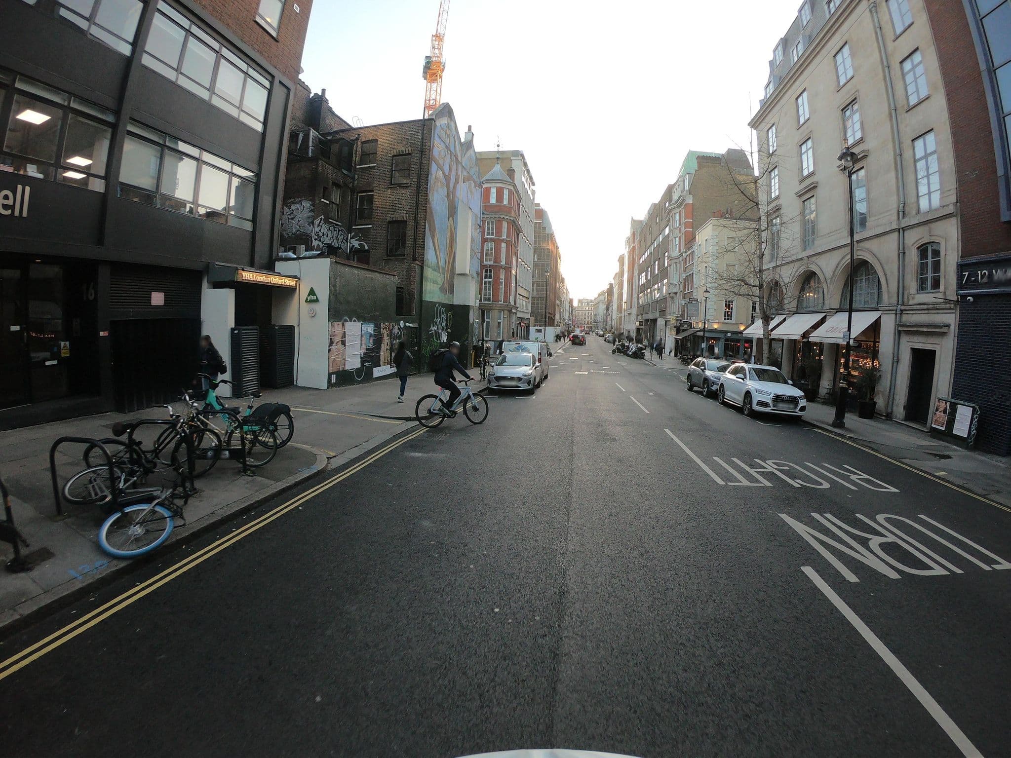 Street view near YHA London Oxford Street, Soho — © cueditsmaps (CC BY-SA · Mapillary)