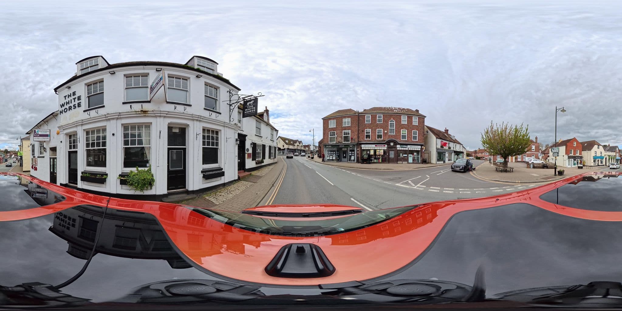 Street view near The White Horse, Storrington — © BlizzardBorn42Car (CC BY-SA · Mapillary)