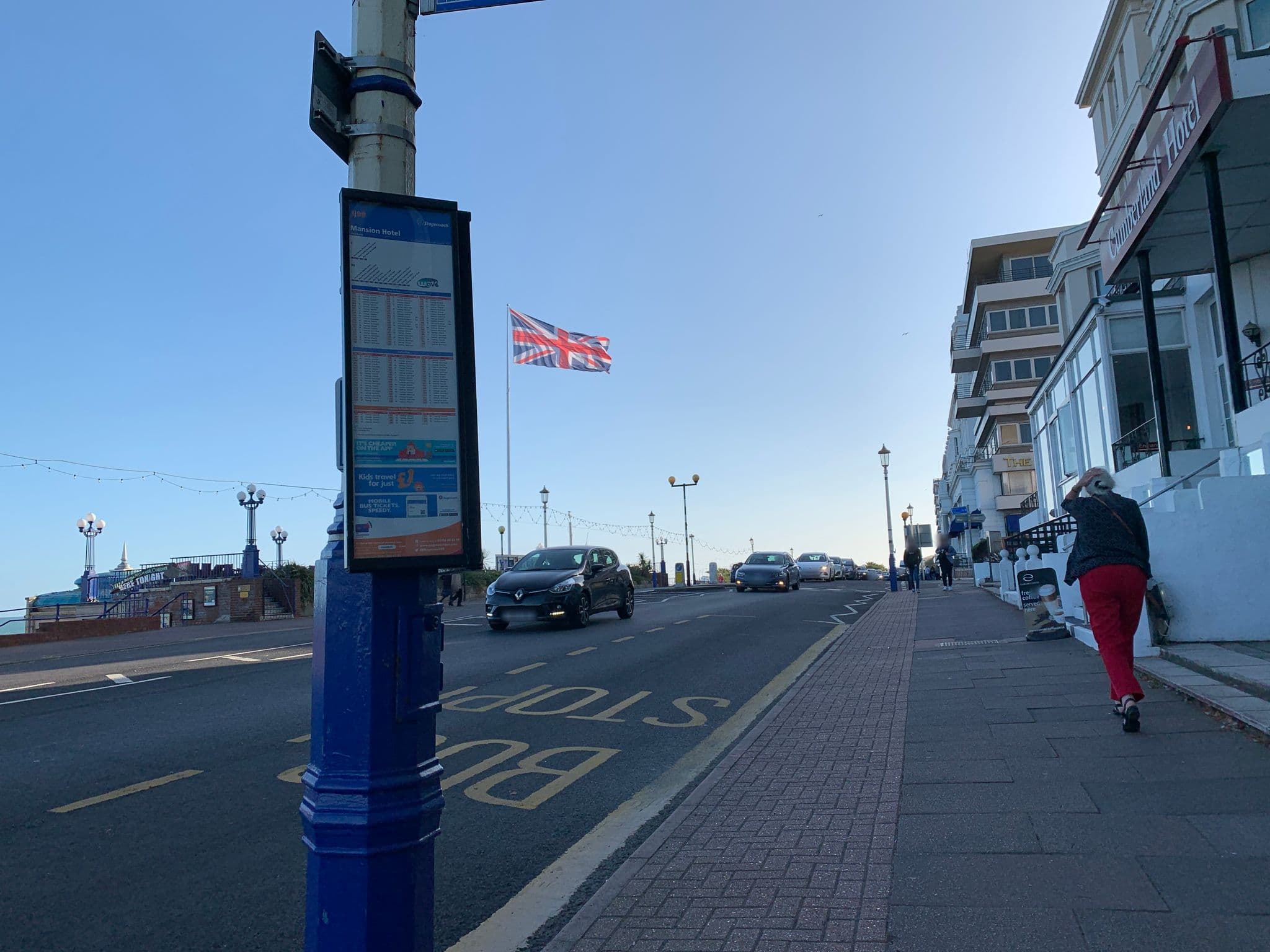 Street view near The Cumberland Hotel, Eastbourne — © egorka (CC BY-SA · Mapillary)