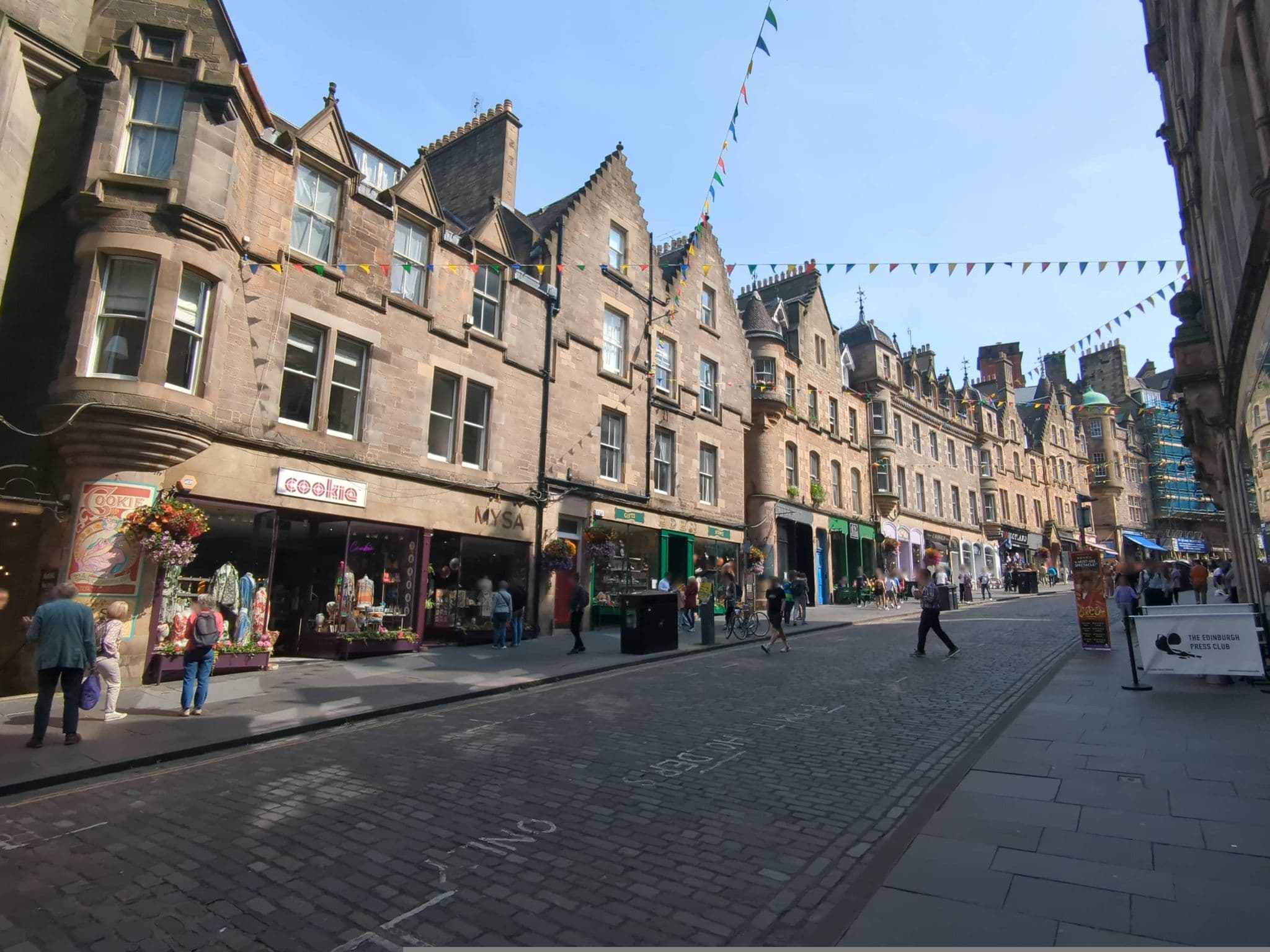 Street view near Market Street Hotel, Edinburgh