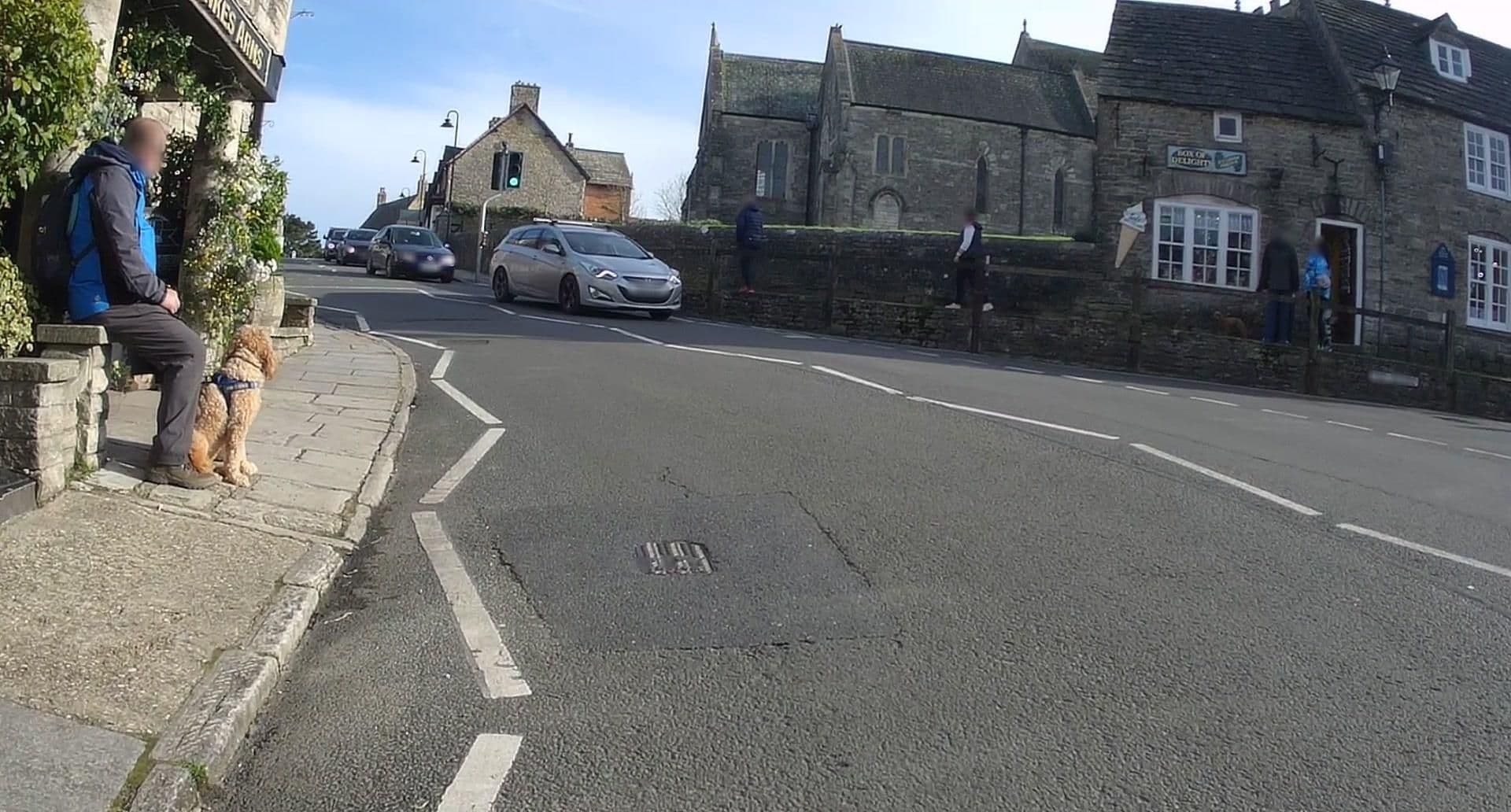 Street view near Bankes Arms Hotel, Corfe Castle — © jpennycook (CC BY-SA · Mapillary)