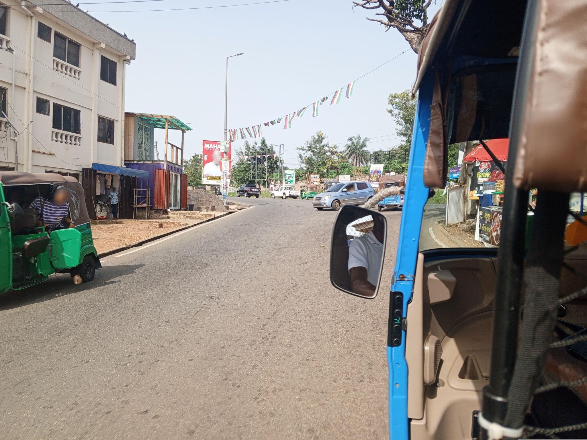 Street view near Dossico Hostel, Ho — © Vivido (CC BY-SA · Mapillary)