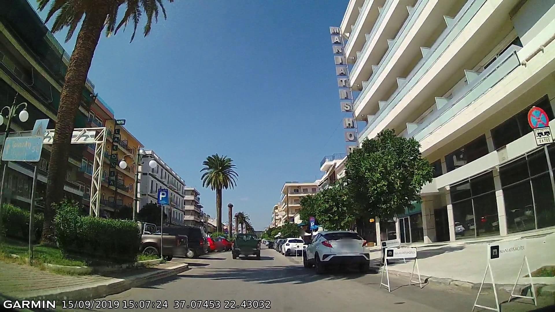 Street view near Maniatis Hotel, Sparta — © pppetros (CC BY-SA · Mapillary)