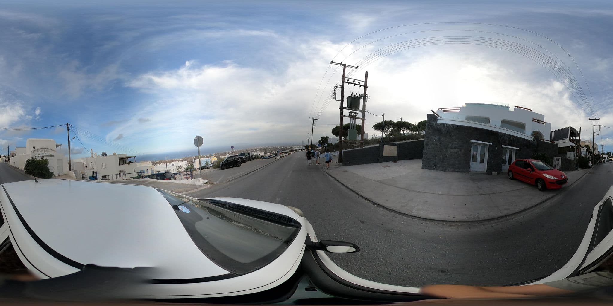Street view near Afrodete Hotel, Firá
