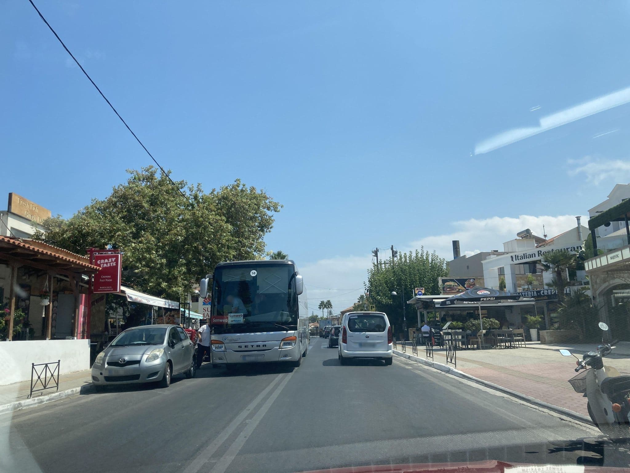 Street view near Blue Sea Apartments, Galatás — © fod (CC BY-SA · Mapillary)