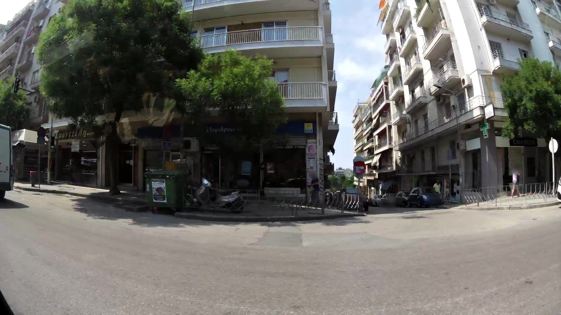 Street view near Orestias Kastorias Hotel, Thessaloníki — © kaartcam (CC BY-SA · Mapillary)