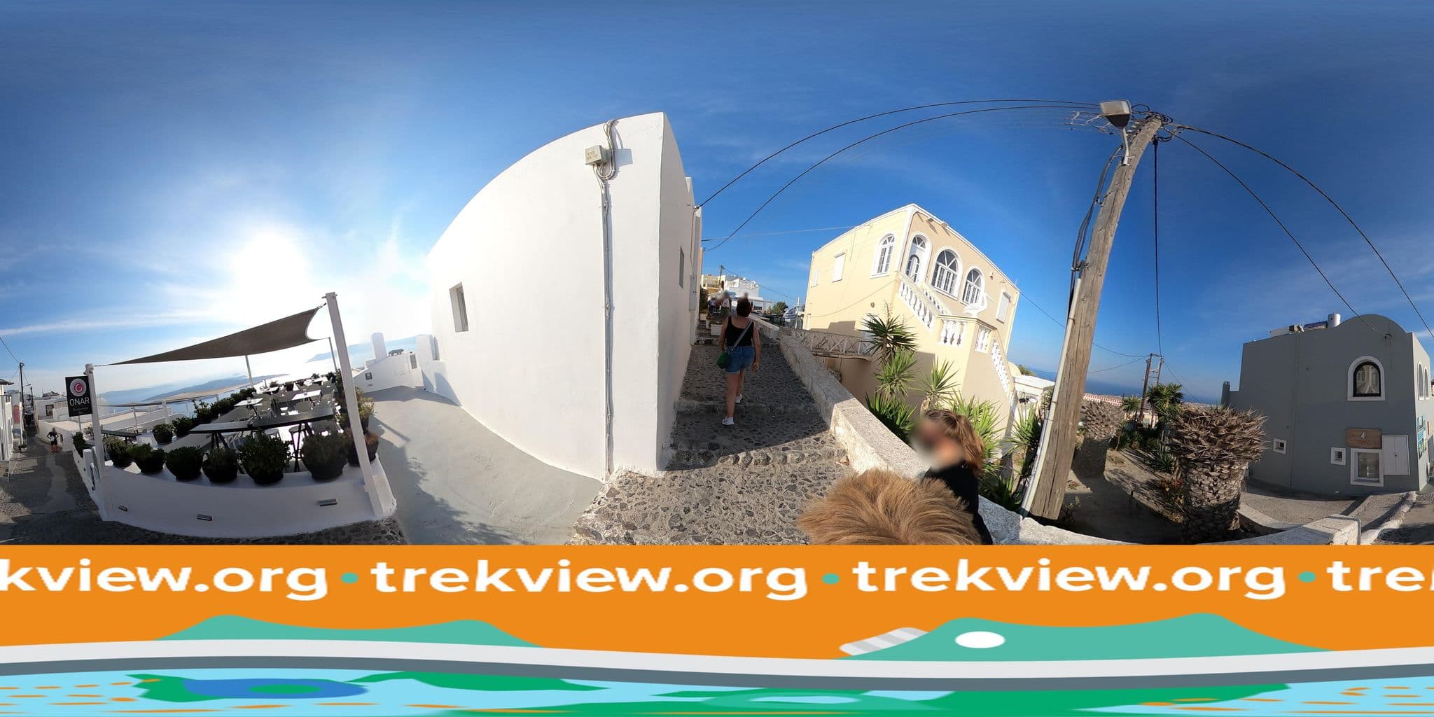 Street view near Sun Rocks Hotel, Firá