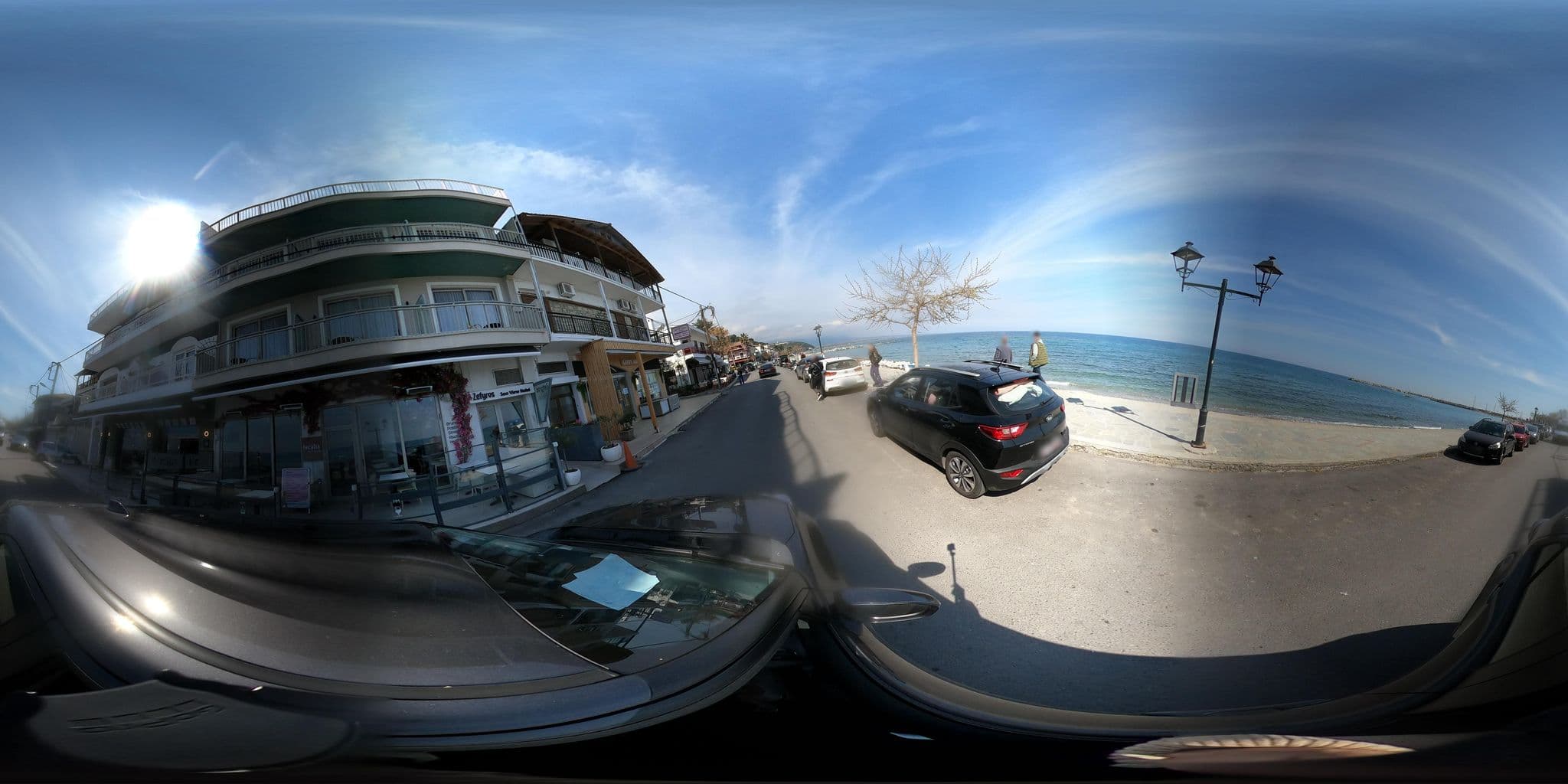 Street view near Zefyros Sea View Hotel, Aigáni — © efikour (CC BY-SA · Mapillary)