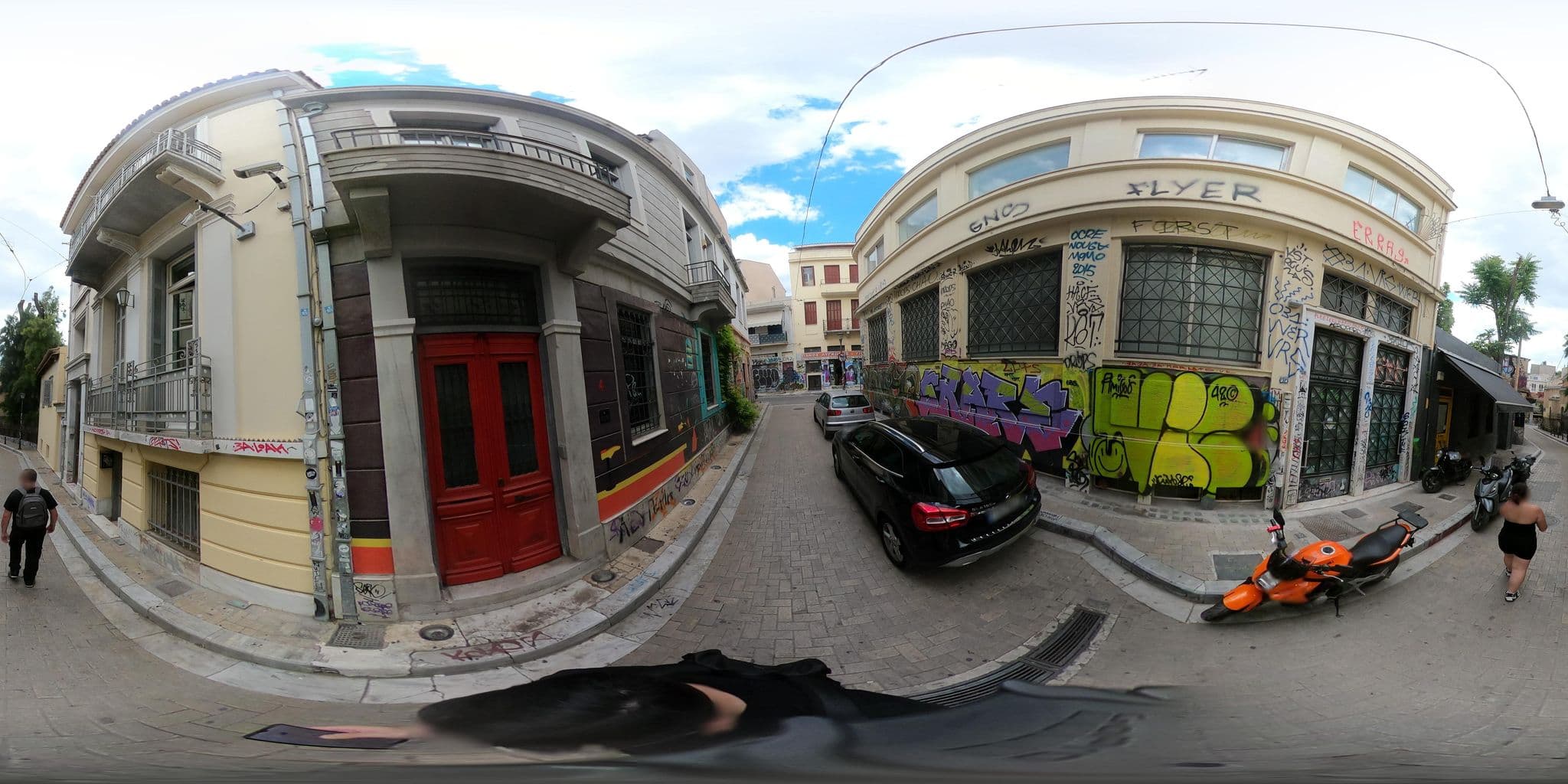Street view near The Frogs Guesthouse, Athens