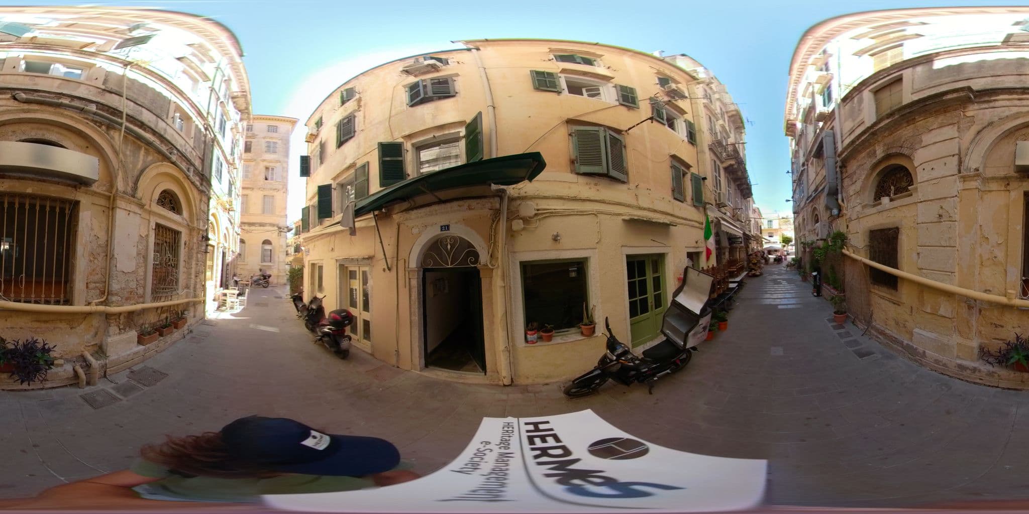 Street view near Hotel Konstantinoupolis, Corfu — © thodorisvakkas (CC BY-SA · Mapillary)