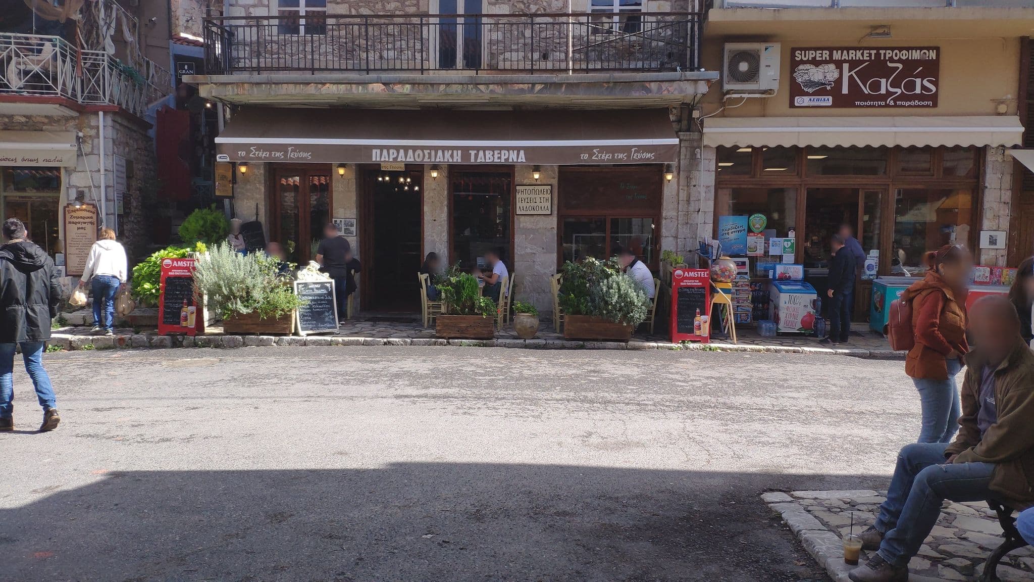Street view near Kazas Luxury Apartment, Trópaia — © pppetros (CC BY-SA · Mapillary)
