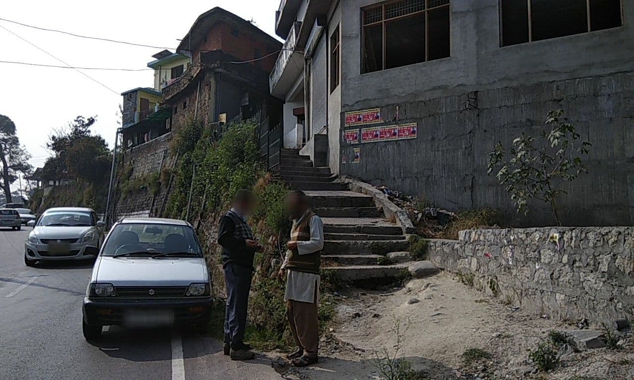 Street view near Pines Hotel, Pālampur — © bholekibhasam (CC BY-SA · Mapillary)
