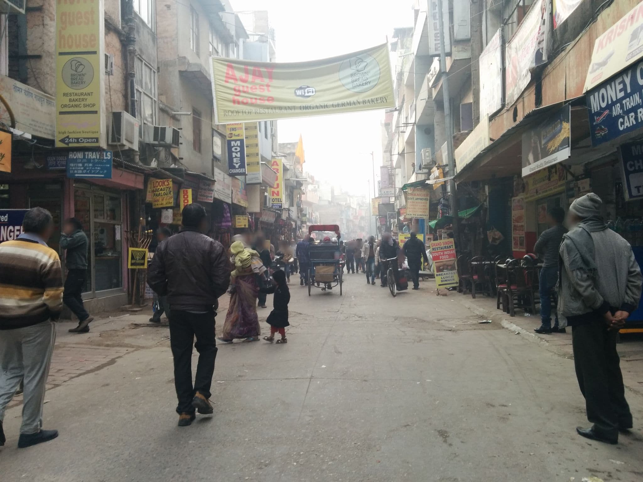 Street view near Ajay guesthouse, New Delhi — © sashazykov (CC BY-SA · Mapillary)