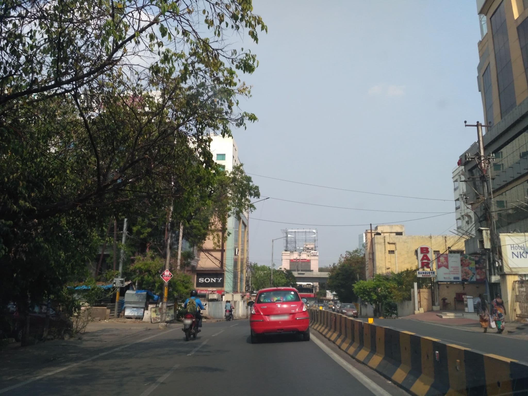 Street view near NKM's Grand Hotel, Hyderabad — © chethan (CC BY-SA · Mapillary)