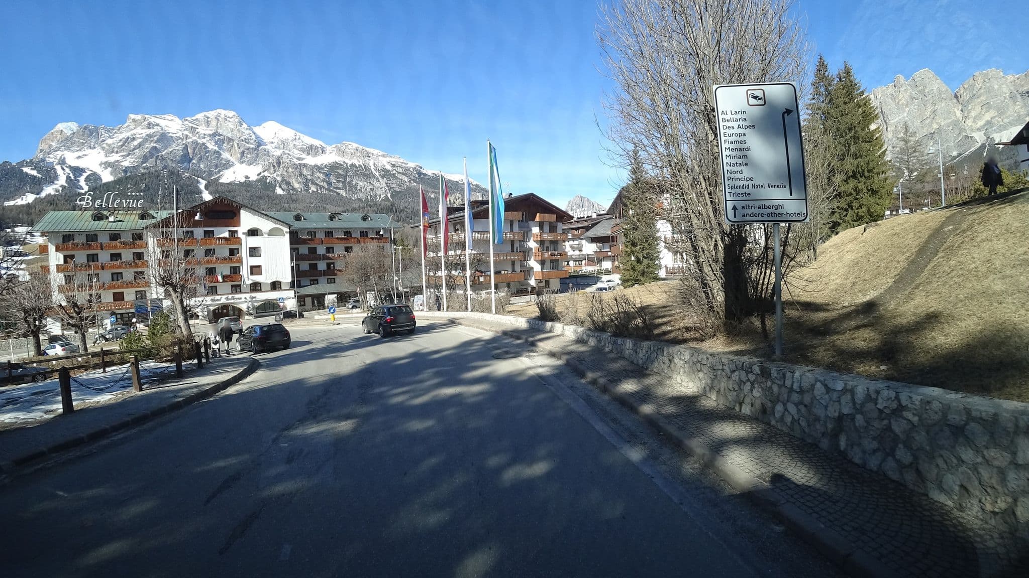 Street view near Hotel Royal, Cortina d'Ampezzo