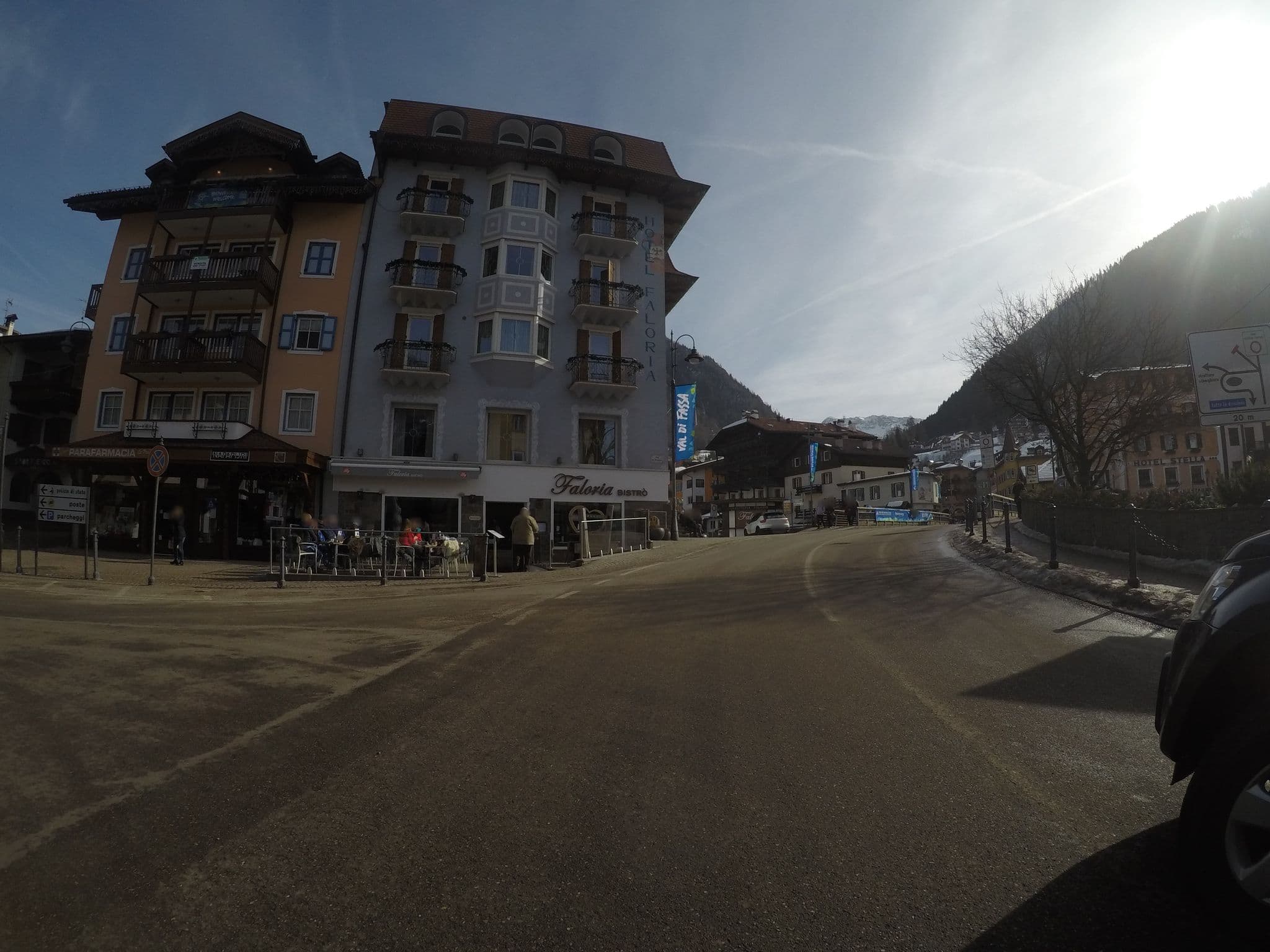 Street view near Hotel Faloria, Moena — © chrisbeddow (CC BY-SA · Mapillary)