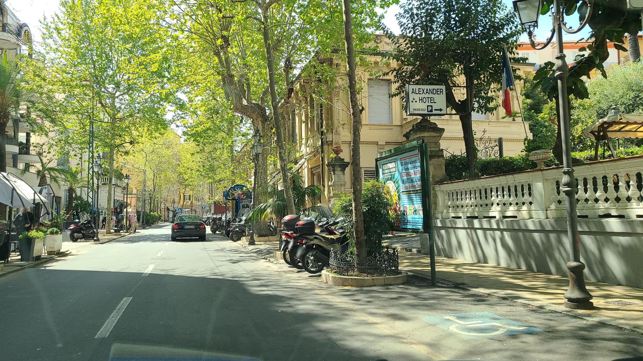 Street view near Hotel Alexander & Spa, Sanremo — © chrisbeddow (CC BY-SA · Mapillary)