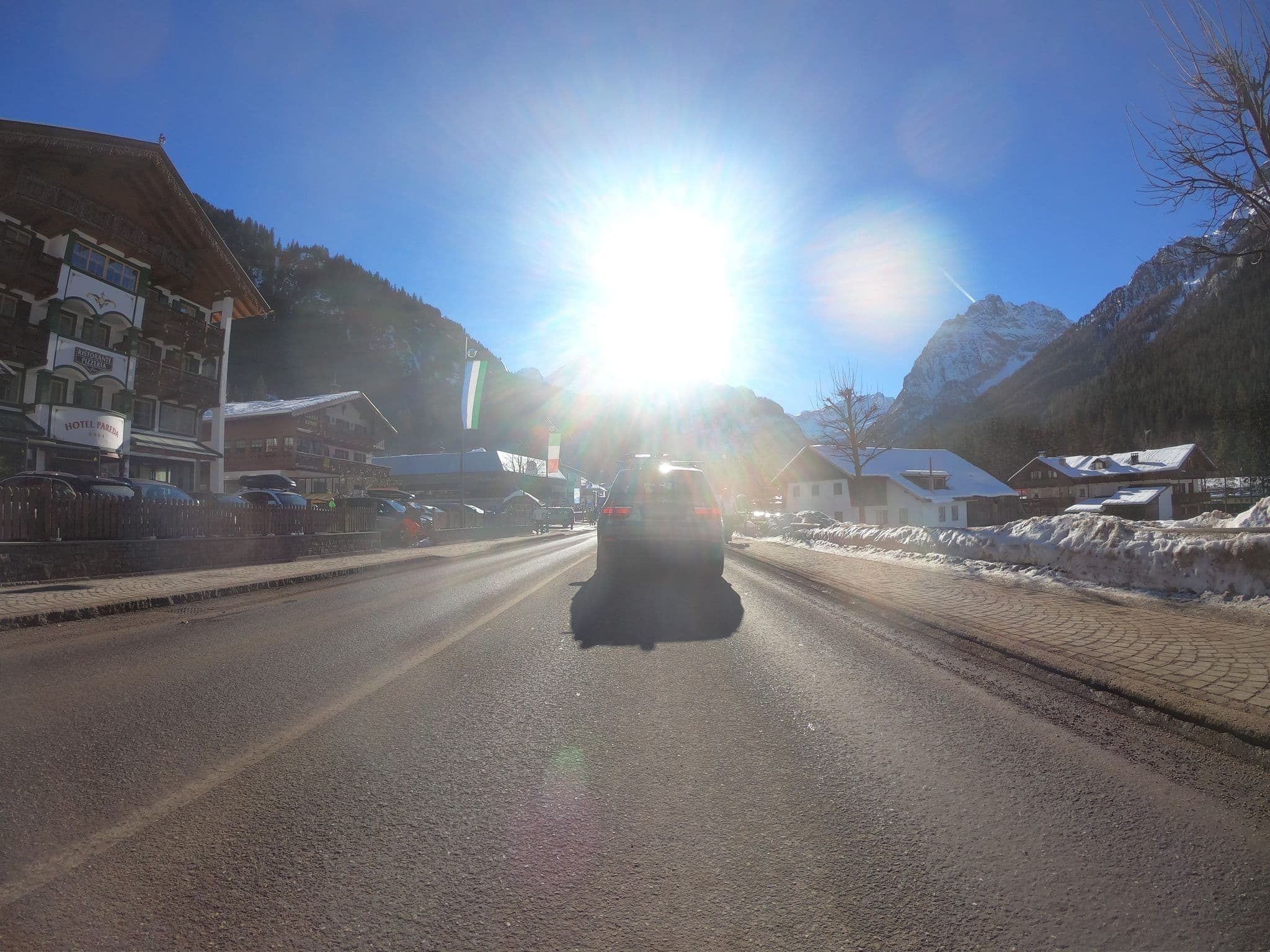 Street view near Albergo Pareda, Canazei