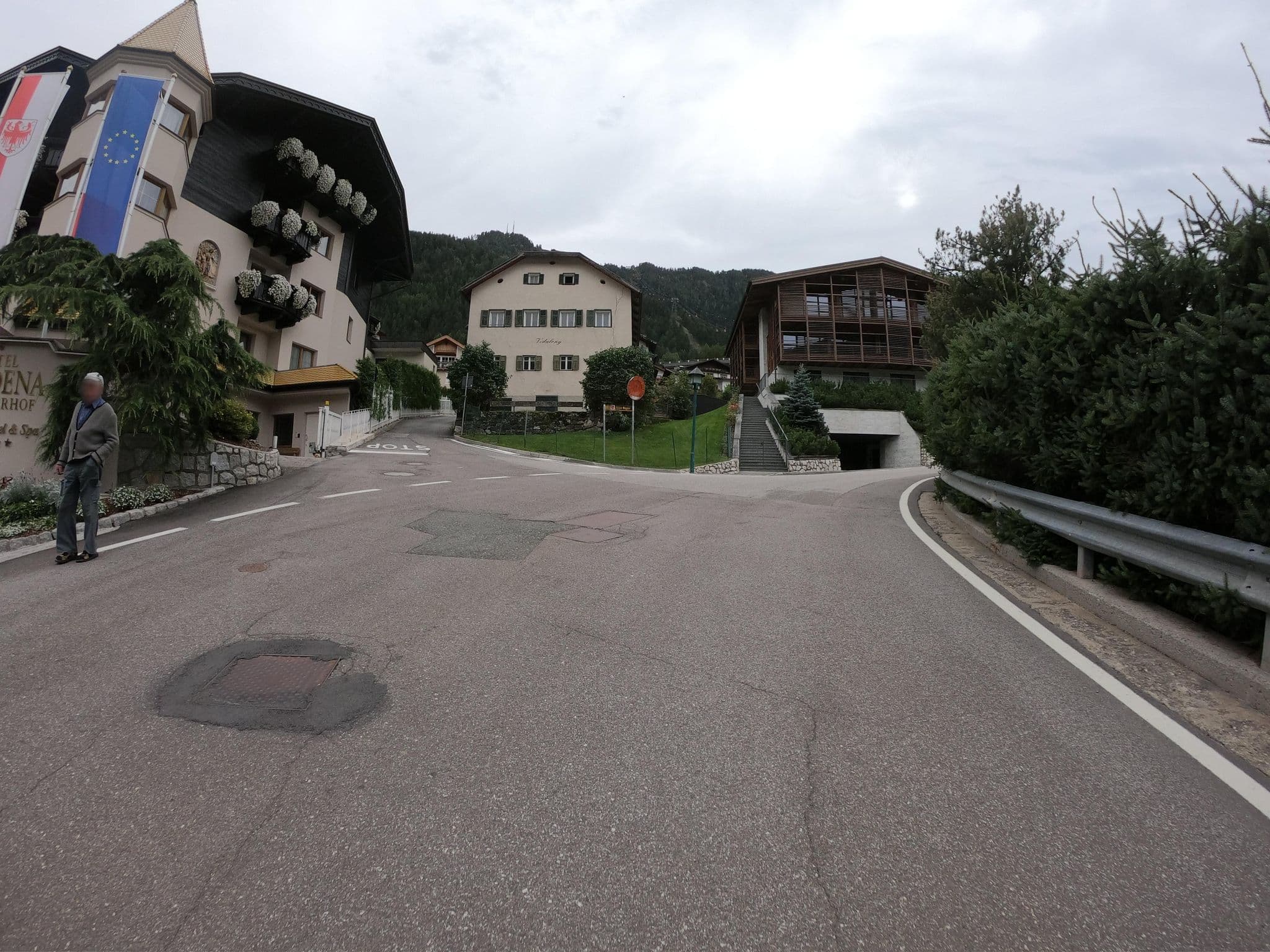 Street view near Gardena Grödnerhof Gourmet Hotel & Spa, Ortisei — © joostjakob (CC BY-SA · Mapillary)