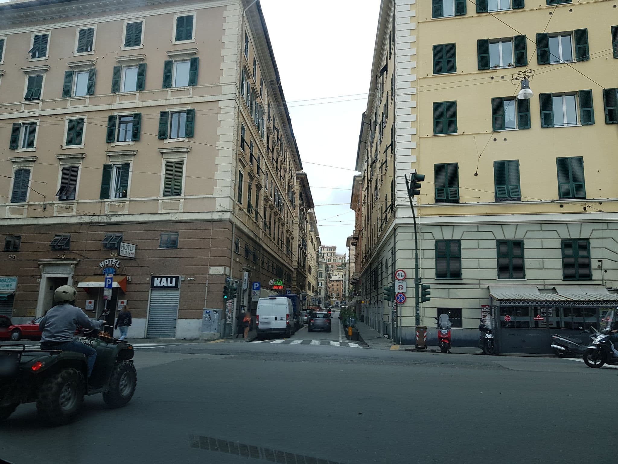 Street view near Hotel Fiume, Genoa