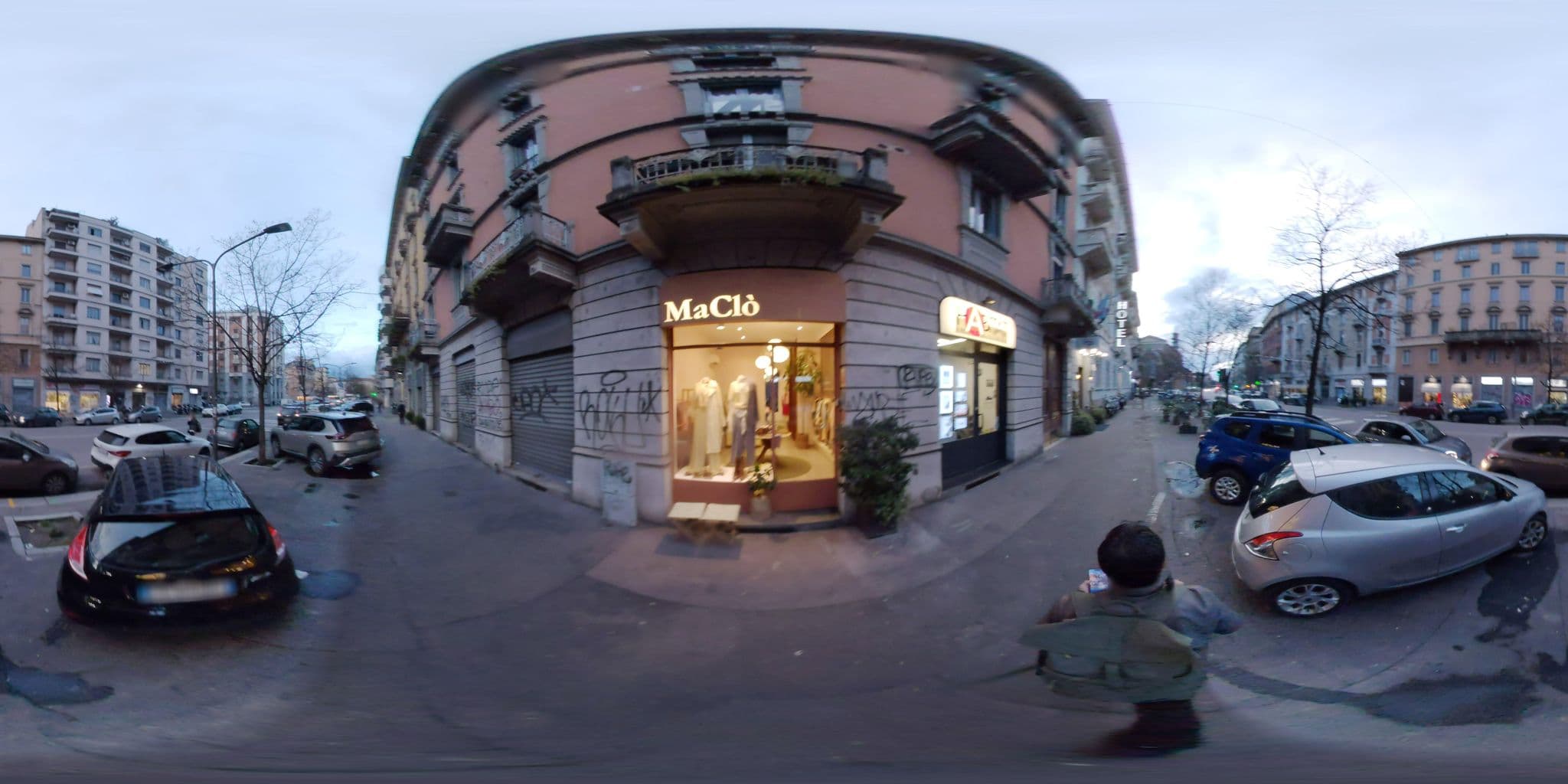 Street view near Hotel Piacenza, Milan