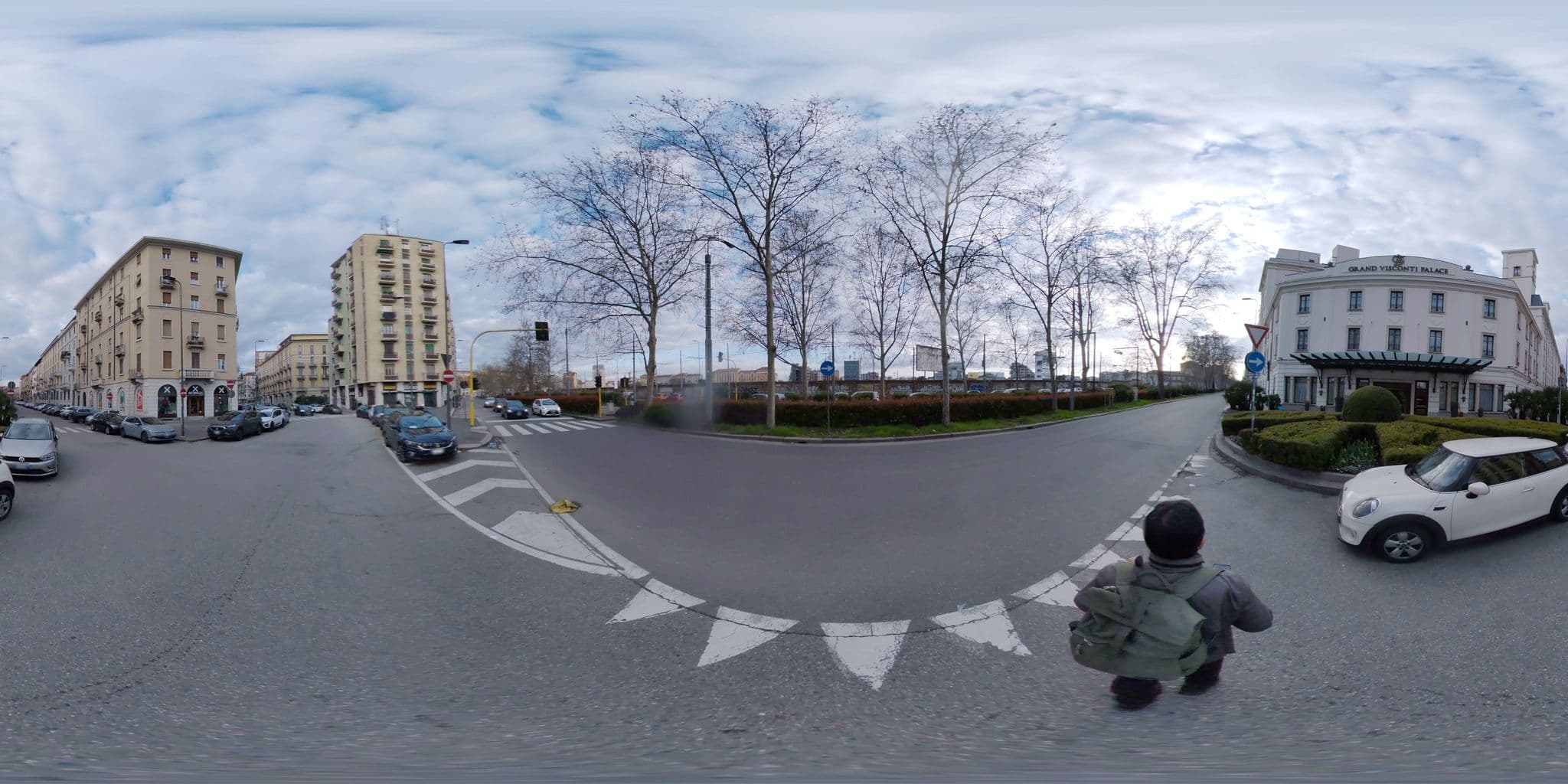 Street view near Grand Visconti Palace, Milan
