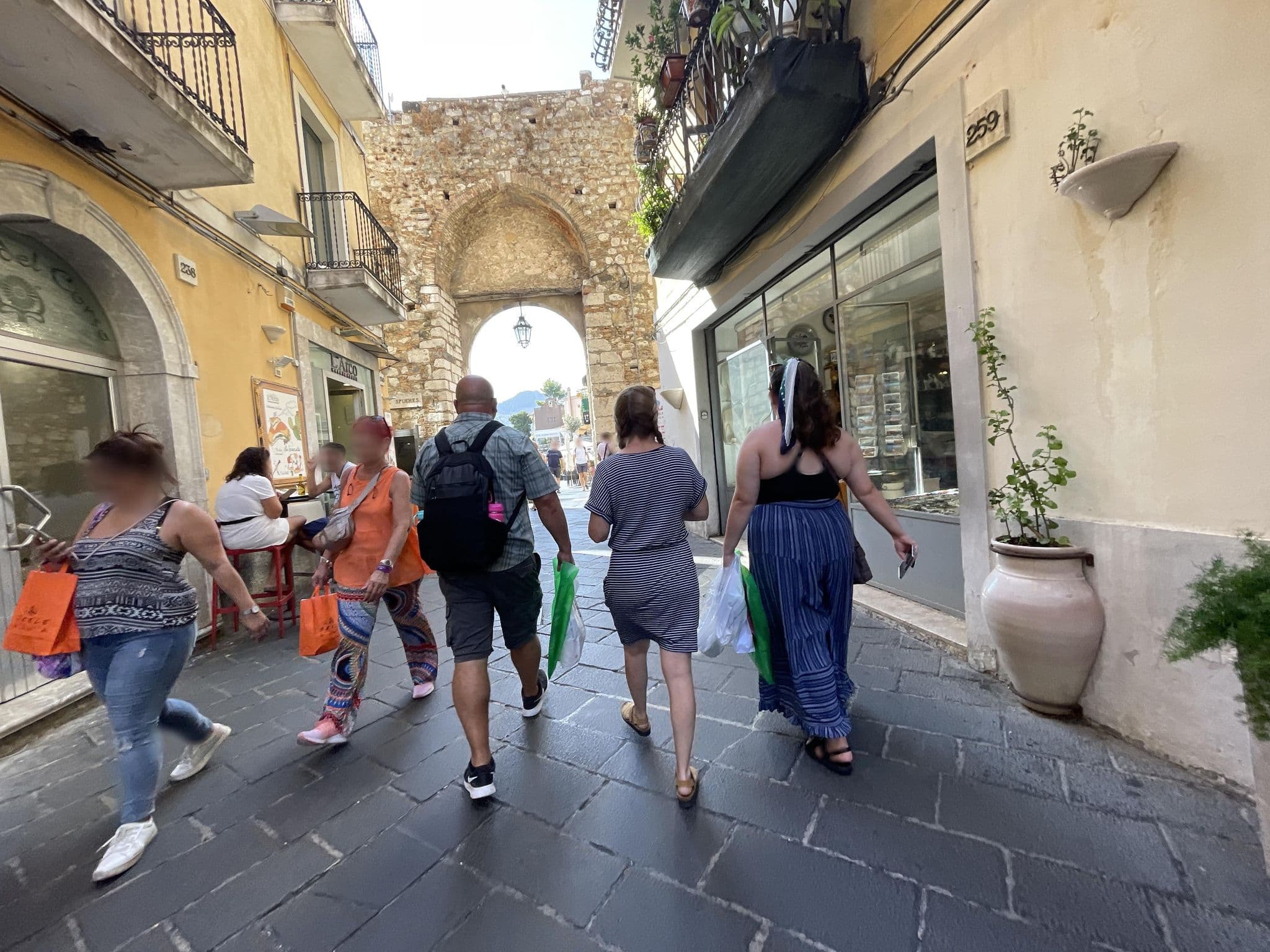 Street view near Hotel Porta del Tocco, Taormina