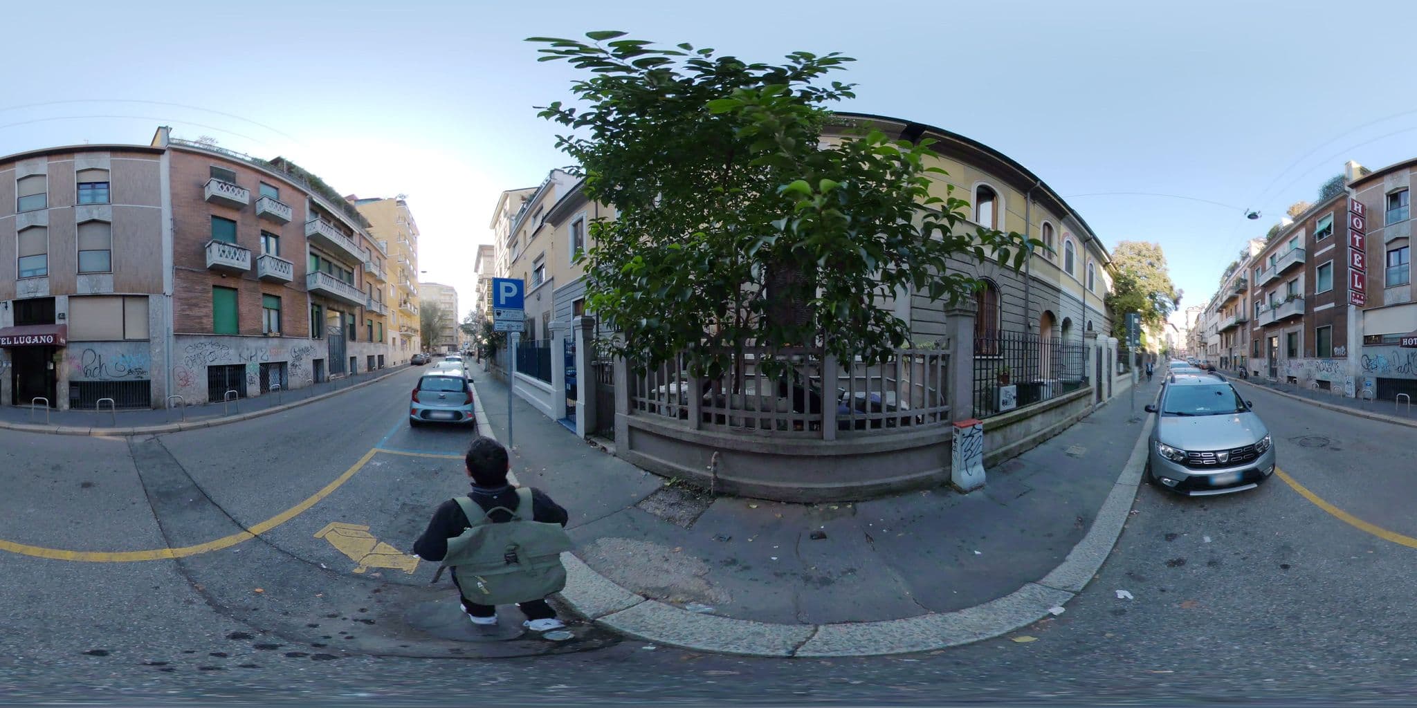 Street view near Hotel Lugano, Milano Due — © mapconcierge (CC BY-SA · Mapillary)