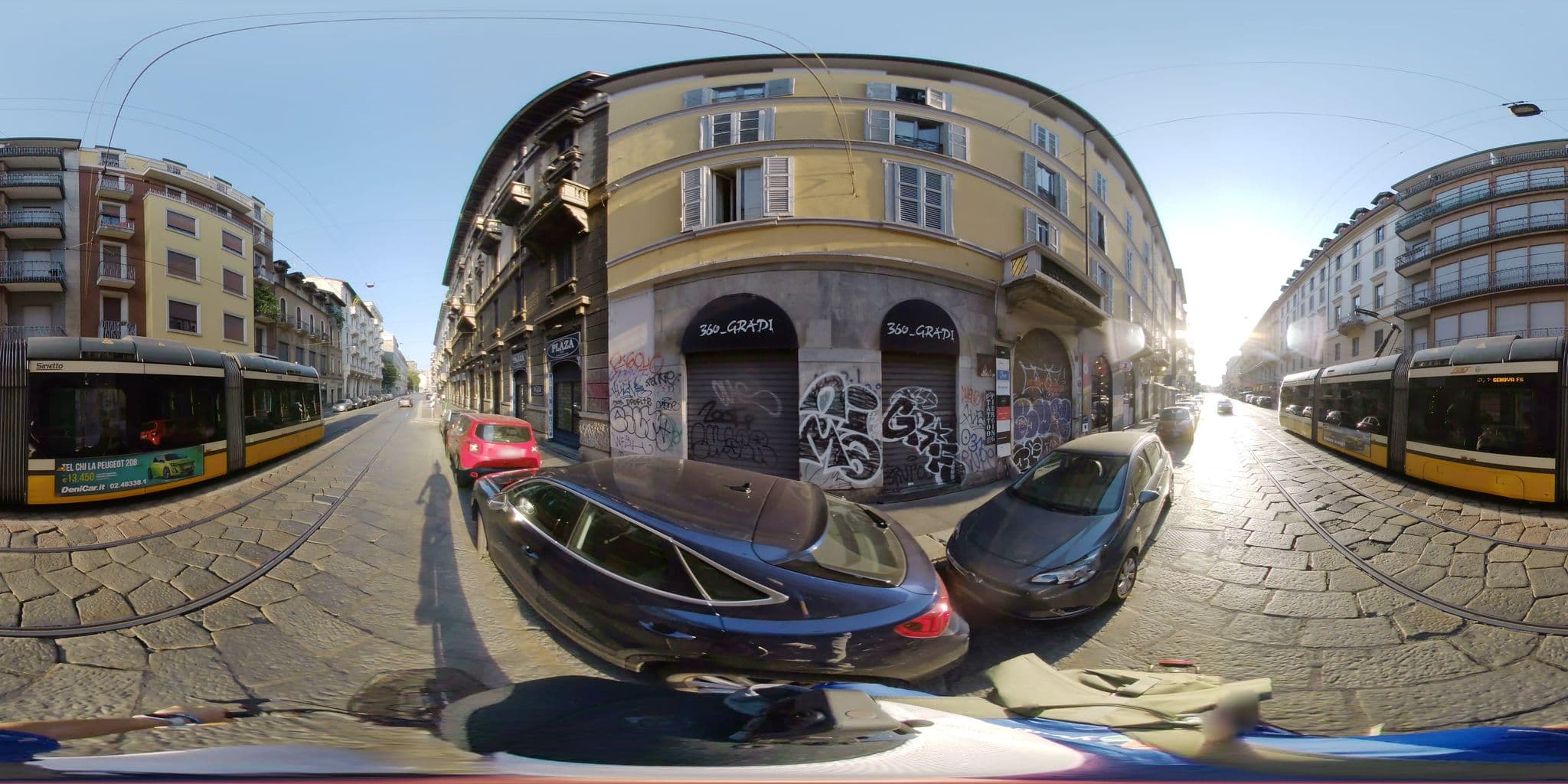 Street view near Bruzzanese, Milan