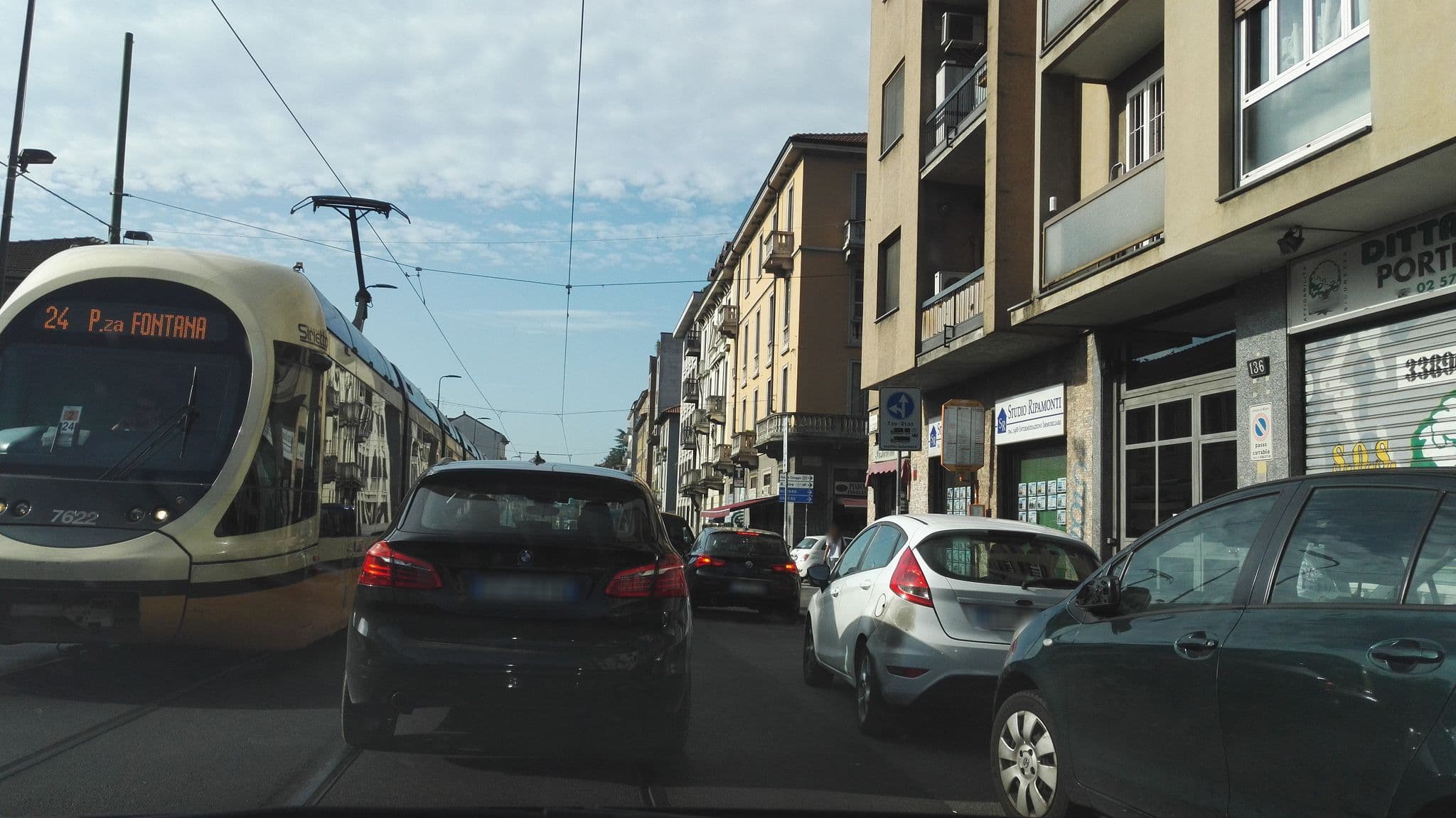Street view near Hotel Liguria, Milan
